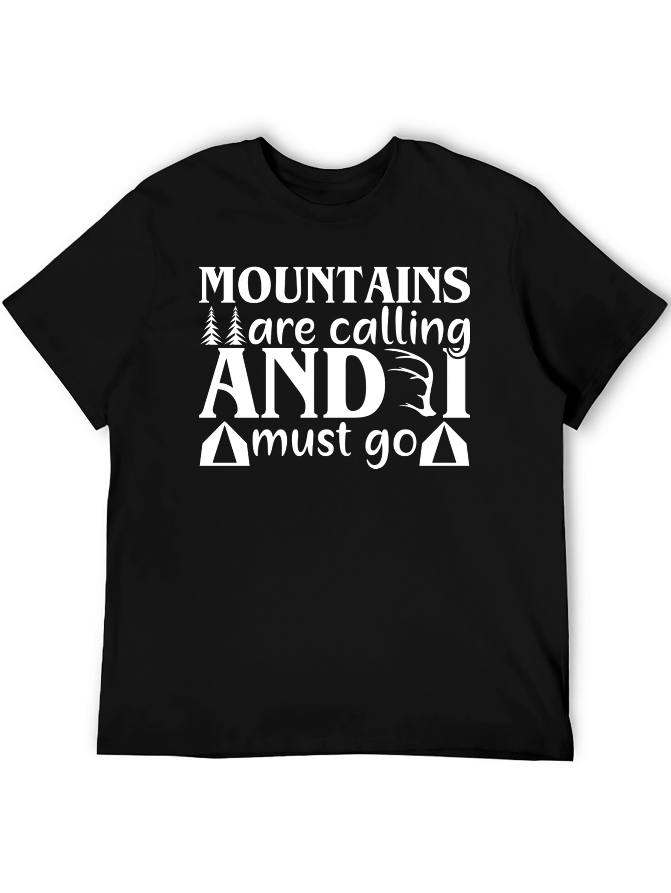 Black Mountains Calling Black Graphic T-Shirt view 5