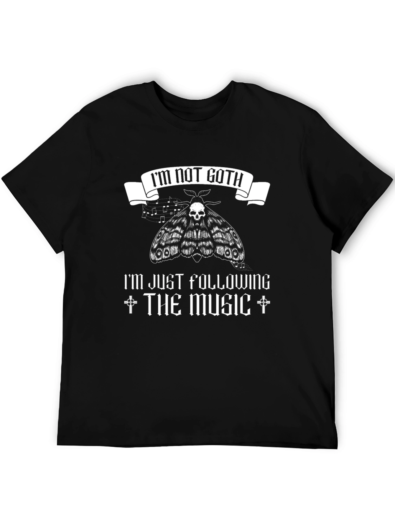Black I'm Not Goth T-Shirt - Music Follower Tee view 5