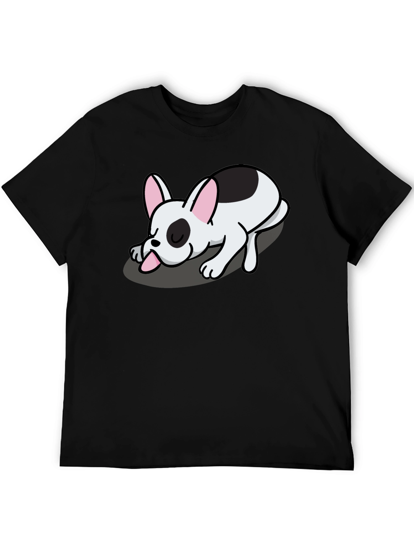 Sleeping Dog Graphic Tee - Black Cotton Blend - 5