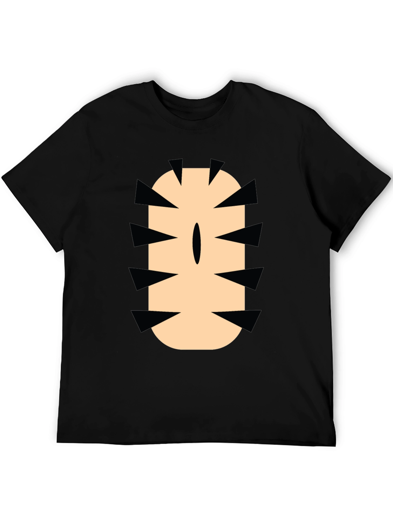 Black Funny Cartoon Monster Mouth Graphic Tee view 5