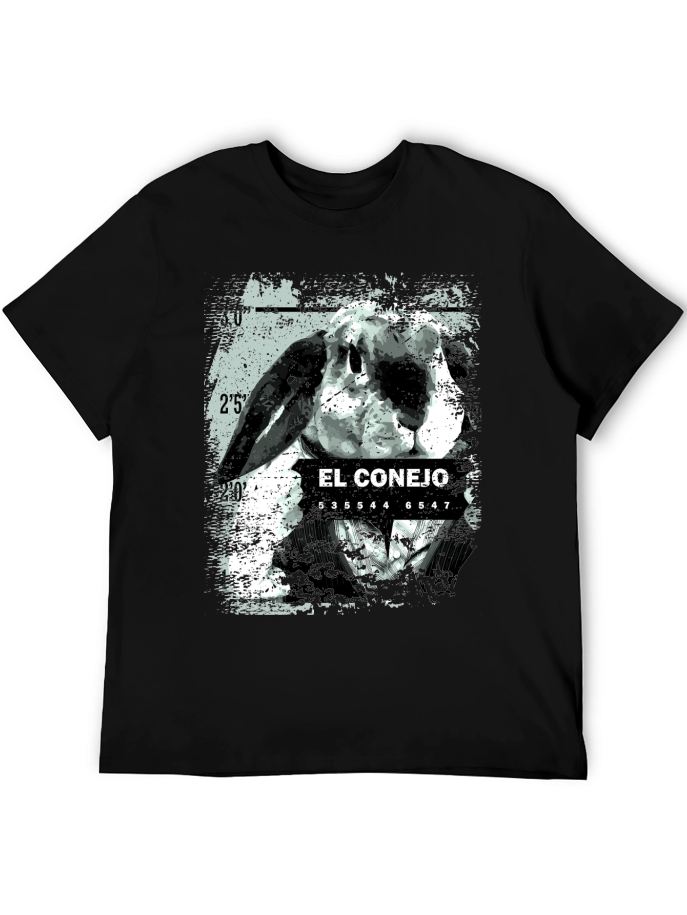 Black El Conejo Graphic T-Shirt - Black Cotton Tee view 5