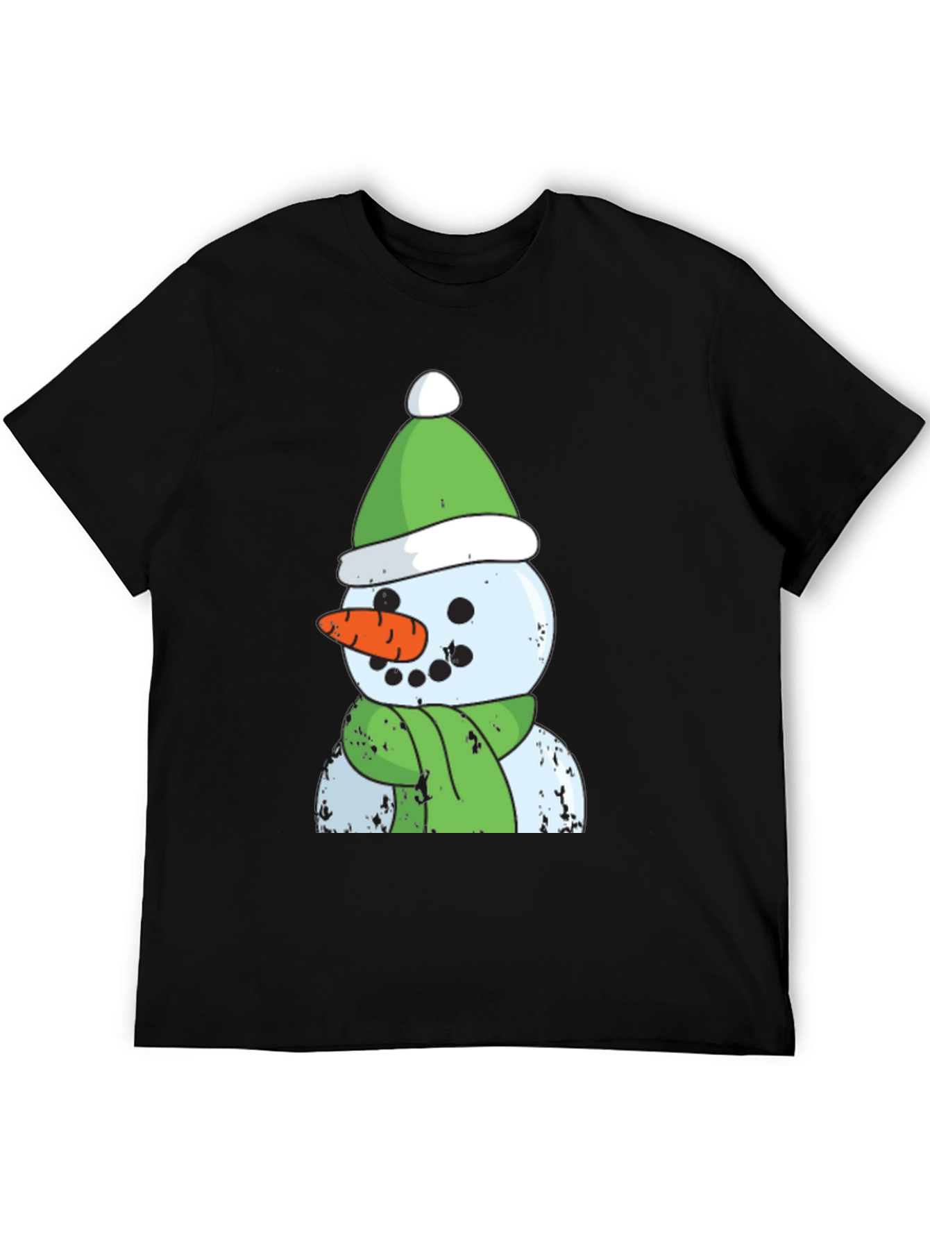 Black Snowman Graphic Tee - Festive Holiday Apparel view 5