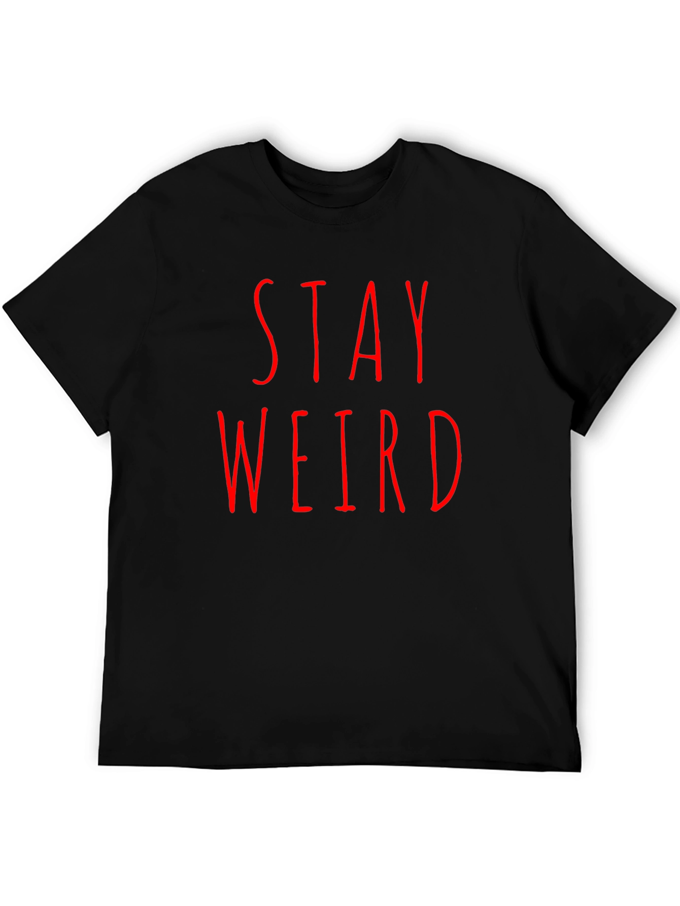 Black Stay Weird Black Tee - Edgy Graphic T-Shirt view 5