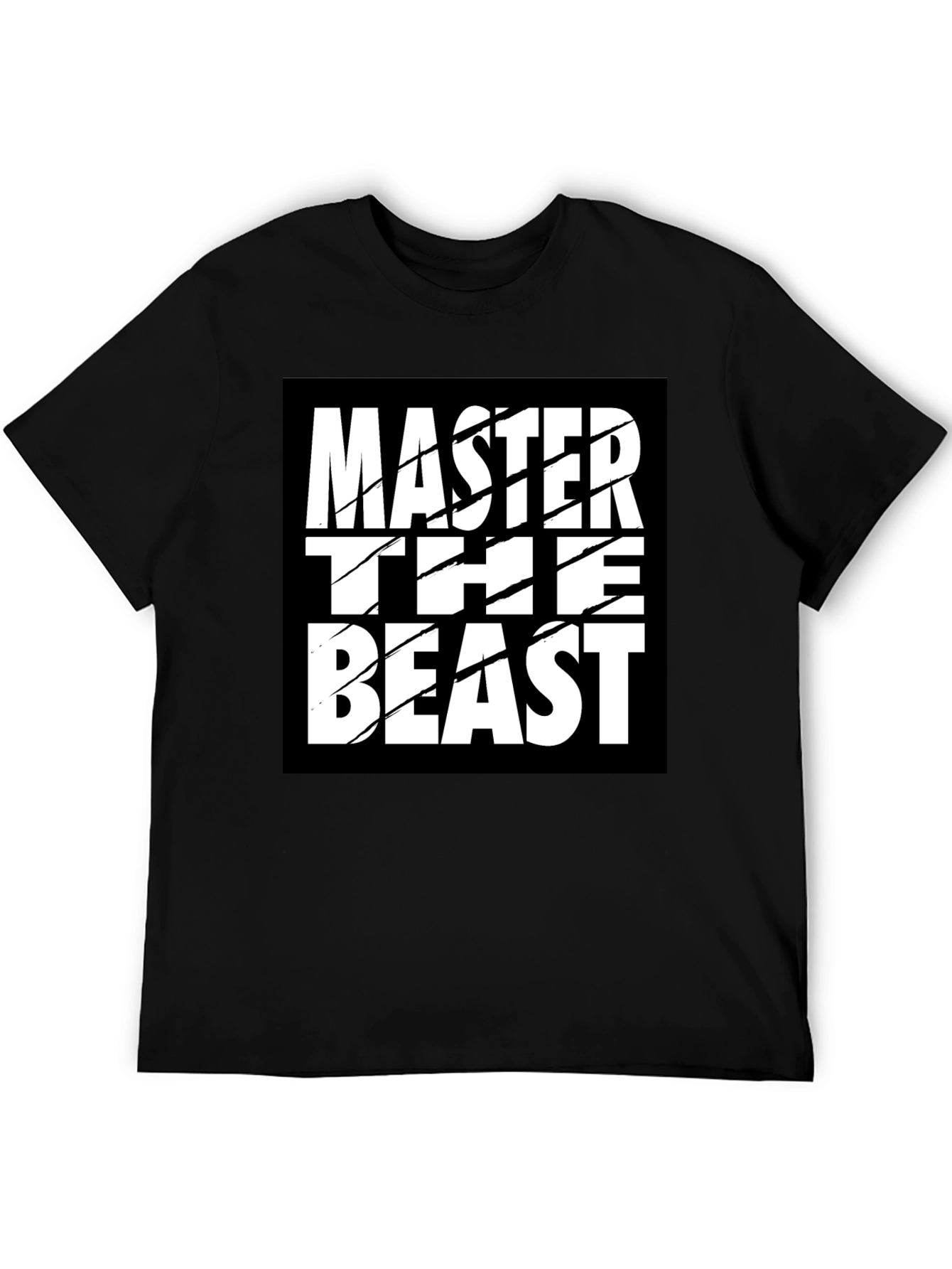 Black Master the Beast Black Graphic Tee Shirt view 5