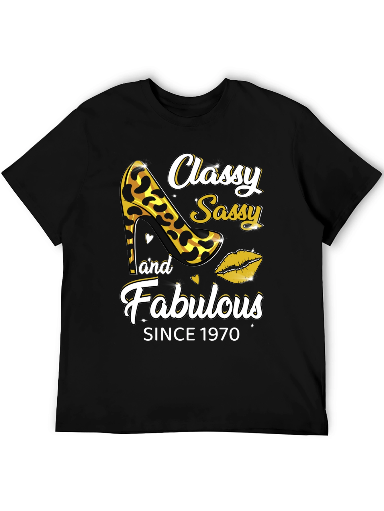Black Classy Sassy Fabulous Since 1970 T-Shirt view 5
