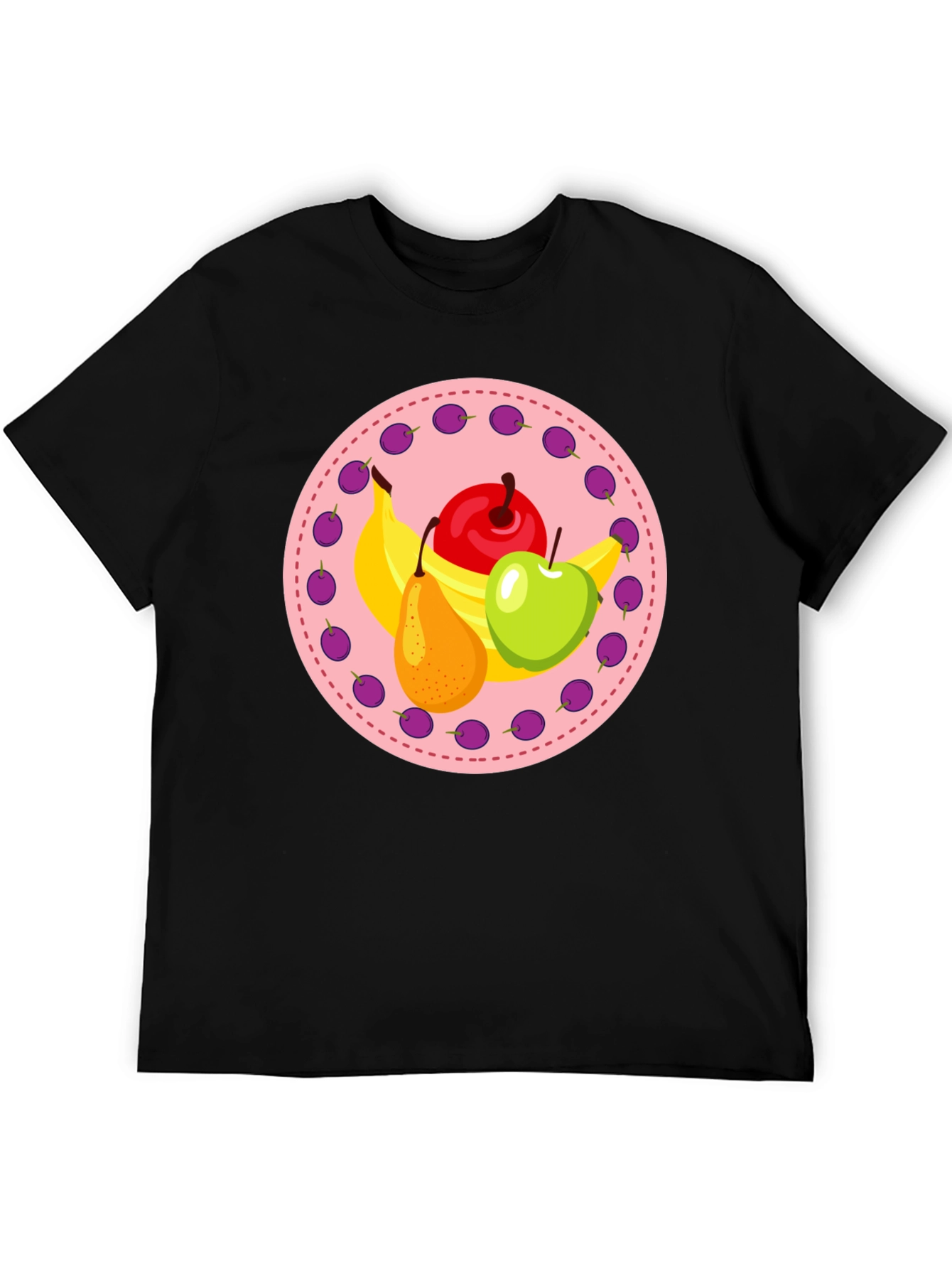 Black Fruit Medley Graphic Tee - Black Cotton Blend view 5
