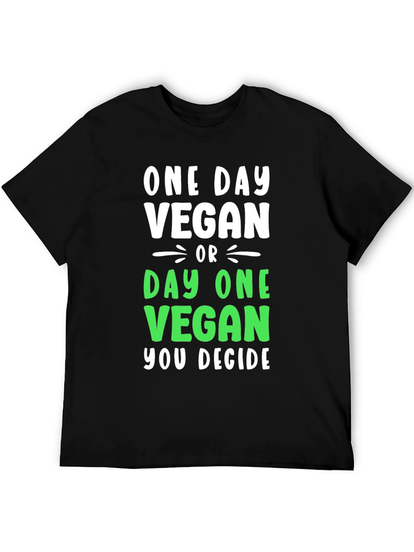 Black One Day Vegan T-Shirt - Decide Today! view 5