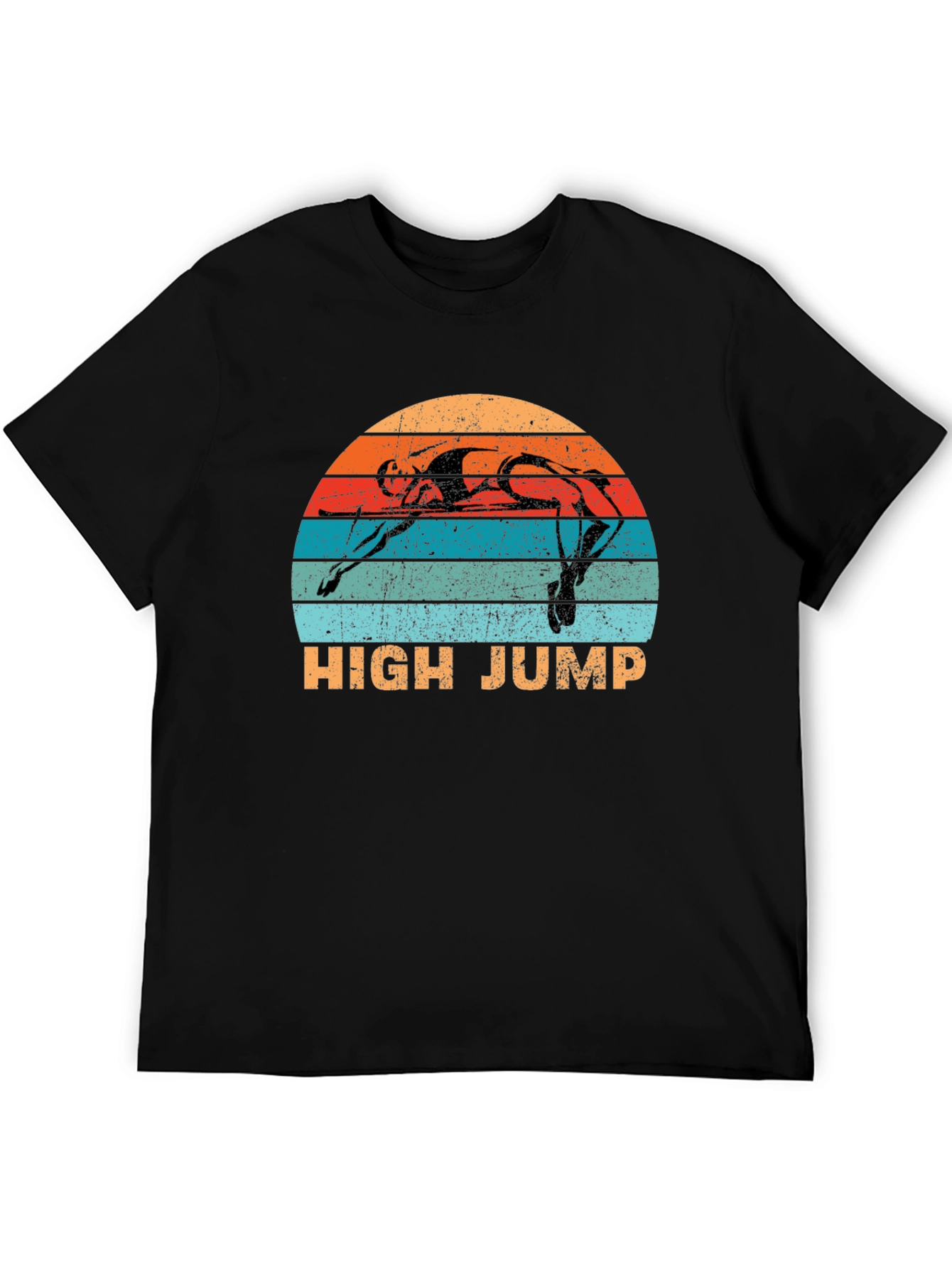 Black High Jump Retro Sunset Graphic Tee - Sport Shirt view 5