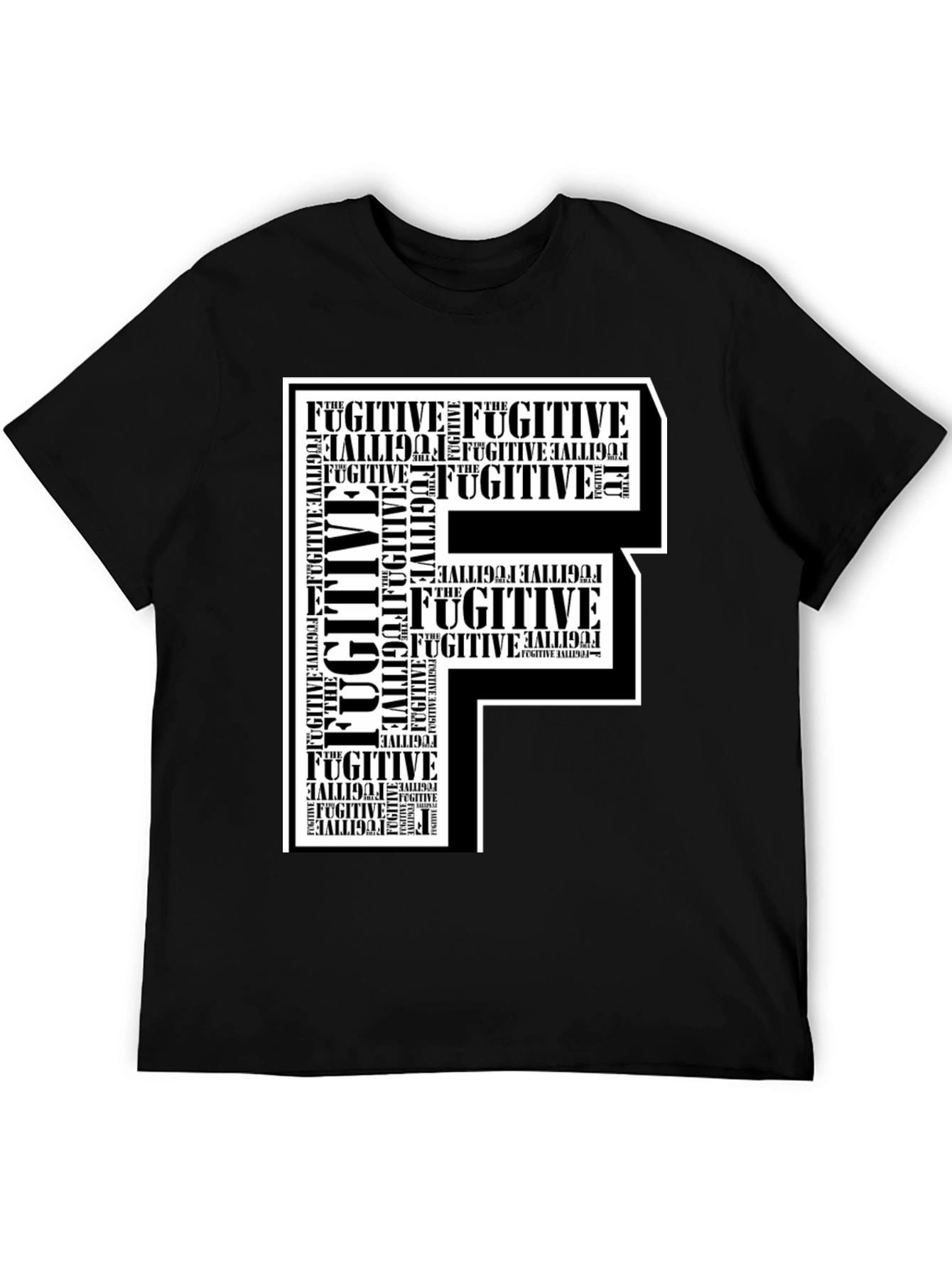 Fugitive F Graphic Print T-Shirt - 5