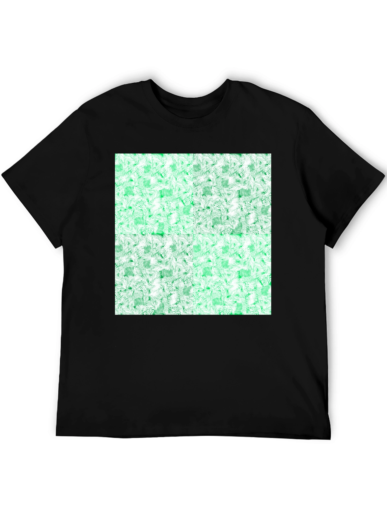 Black Emerald Fractal Pattern T-Shirt view 5