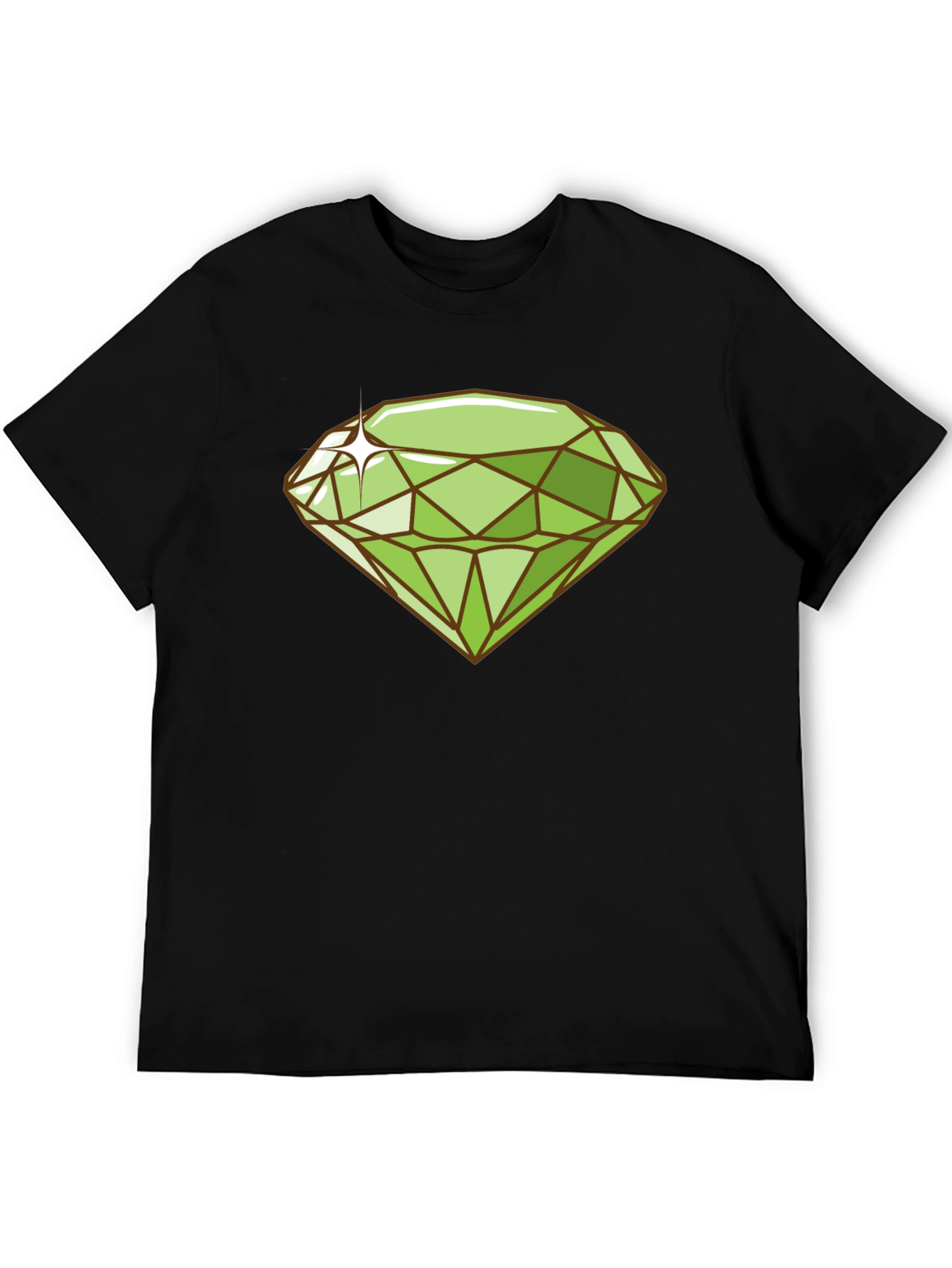 Black Emerald Gemstone Graphic Tee - Trendy Style view 5