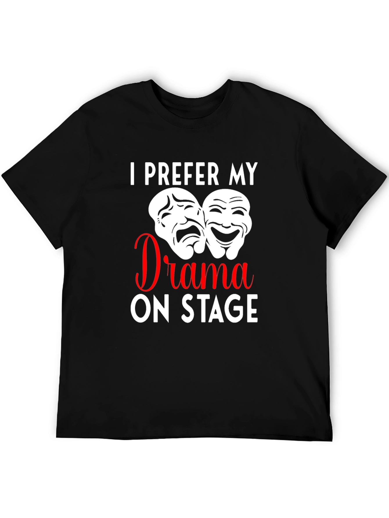 Black Drama On Stage T-Shirt, Theater Mask Design view 5