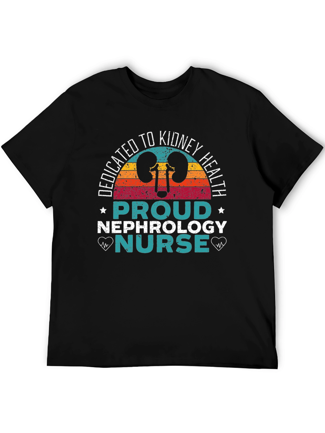 Black Dedicated Kidney Health Nephrology Nurse T-Shirt view 5