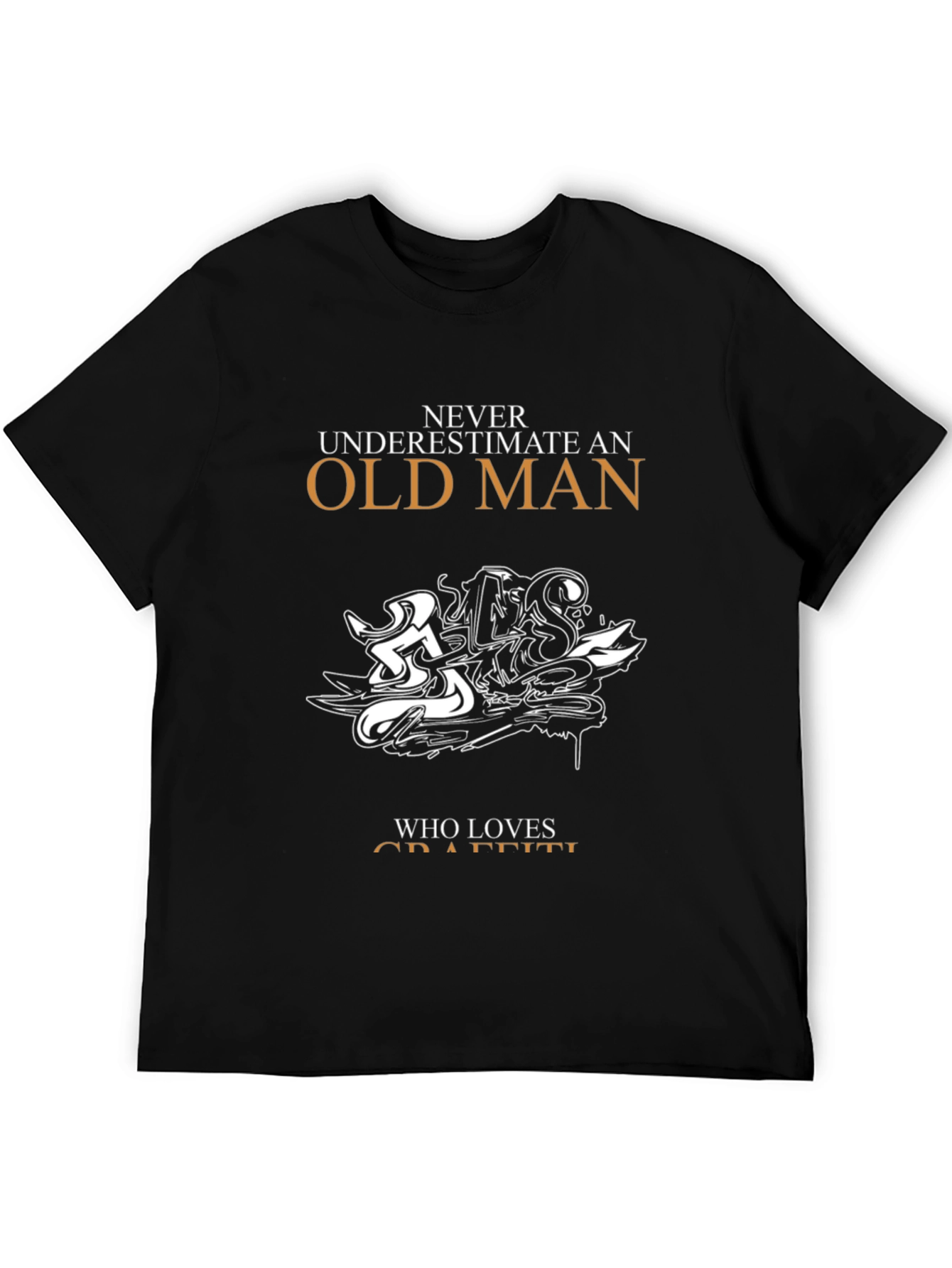 Black Old Man Graffiti Lover T-Shirt view 5