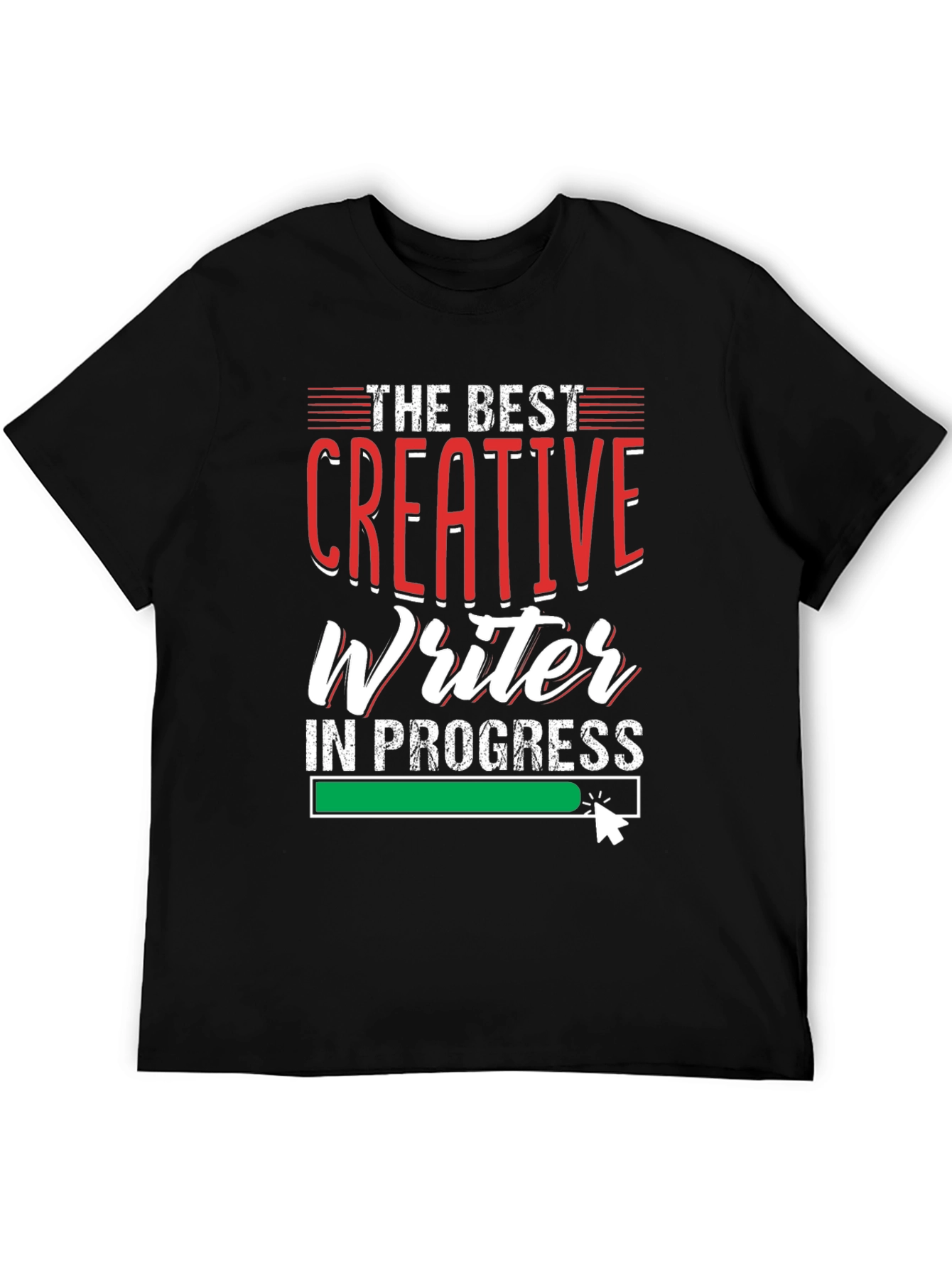 Black Creative Writer In Progress Black T-Shirt view 5