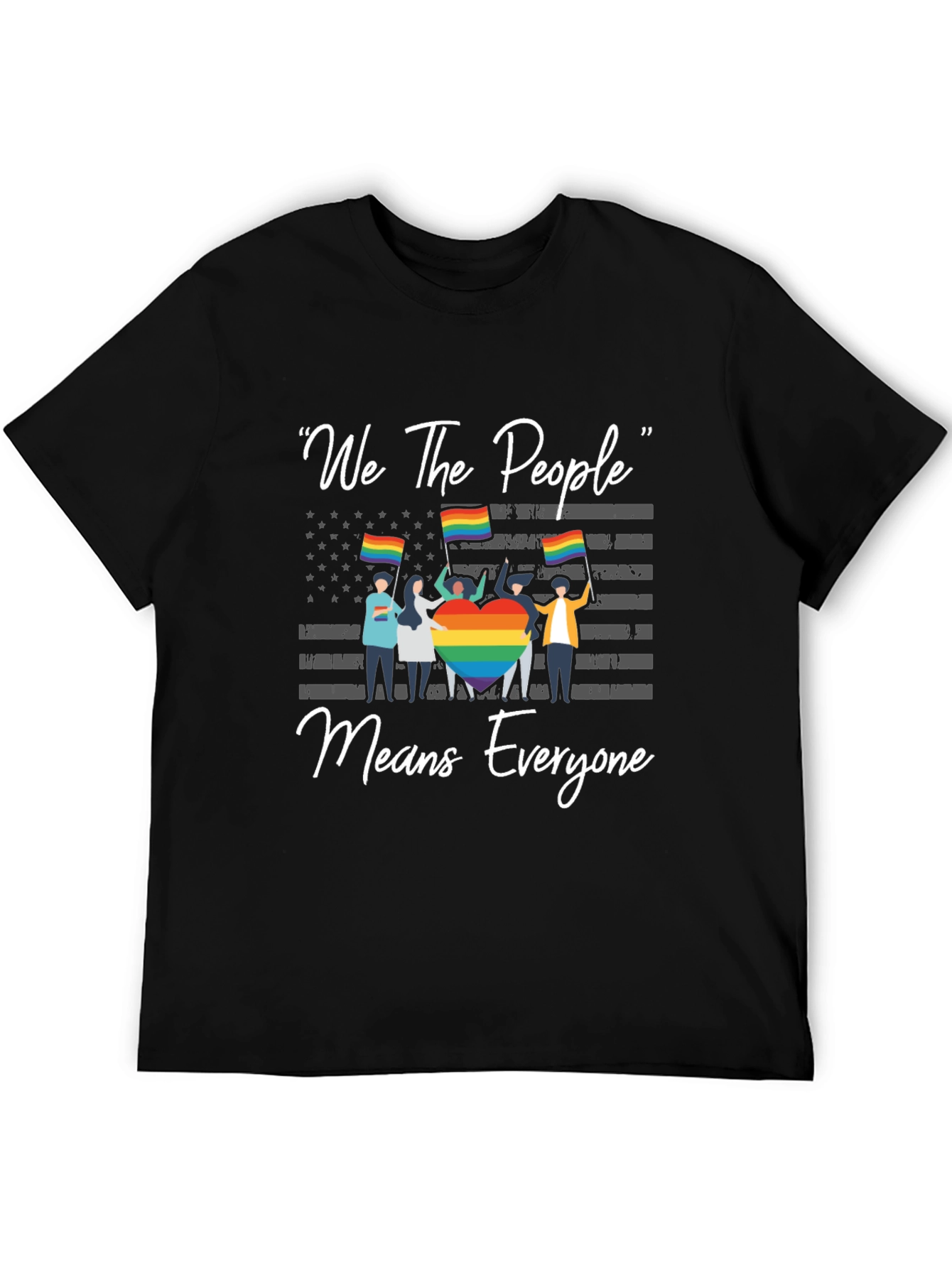 Black We The People Means Everyone T-Shirt view 5