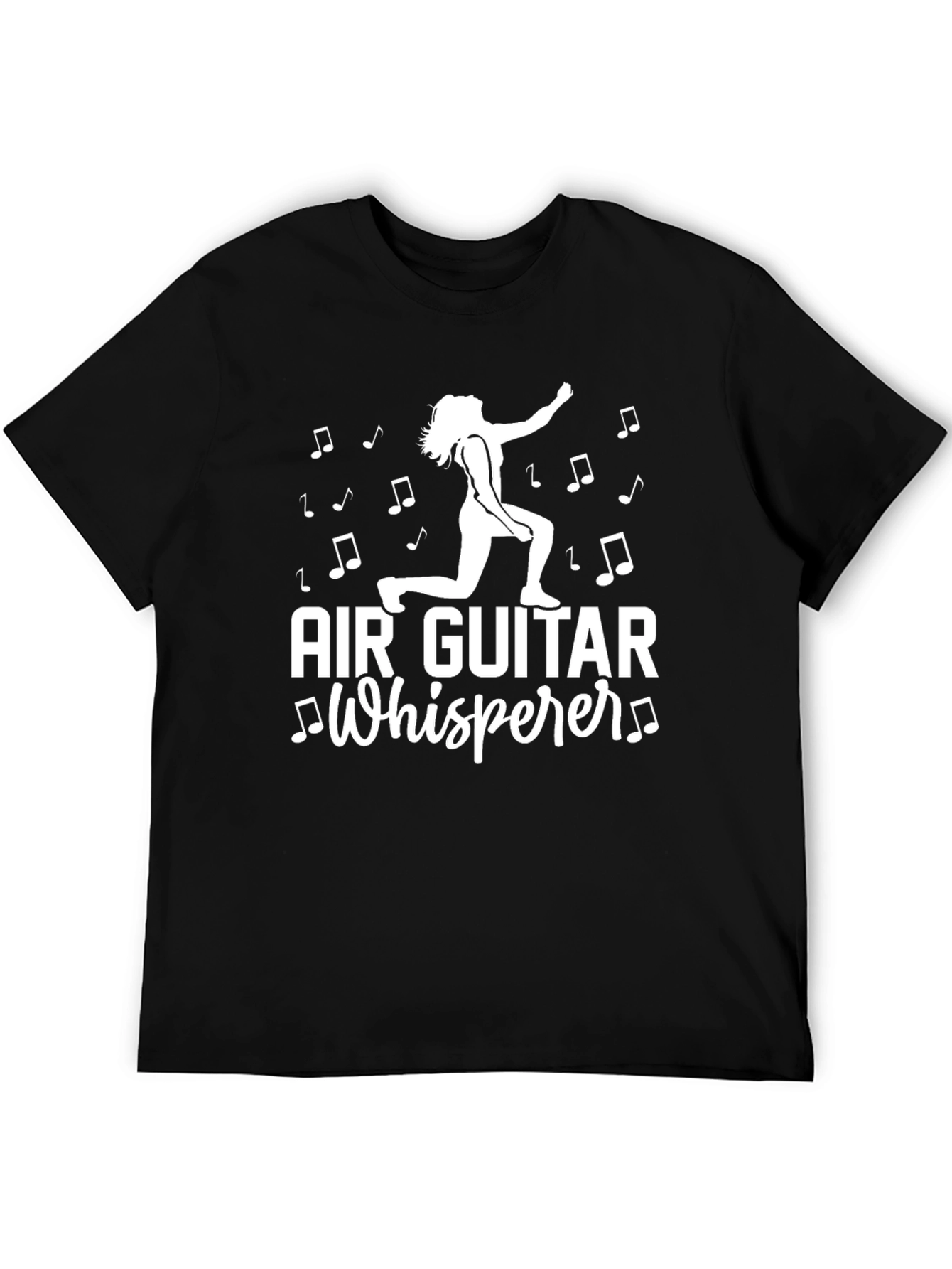 Black Air Guitar Whisperer Graphic Tee - Black Cotton view 5