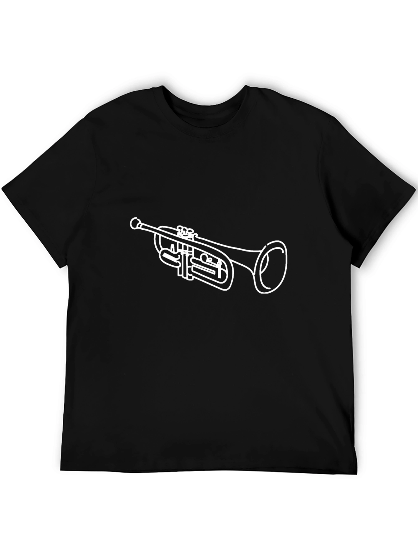 Black Trumpet Graphic Tee - Black Cotton T-Shirt view 5