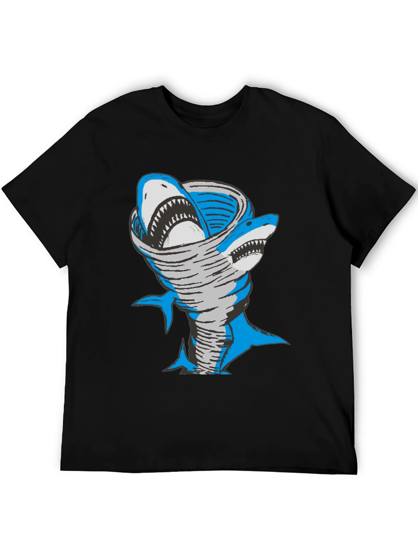 Black Shark Tornado Graphic Tee - Black Cotton Blend view 5