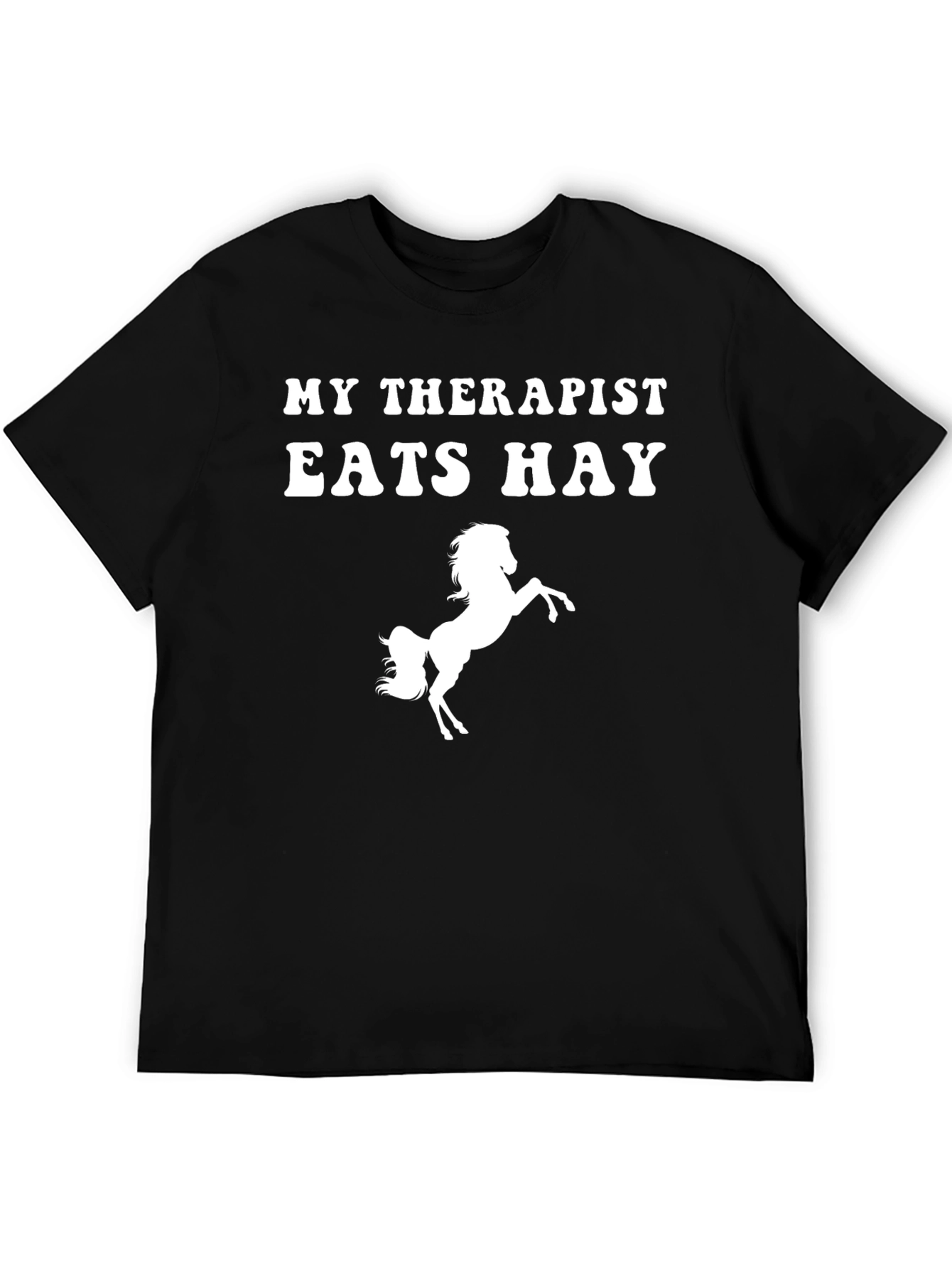 Black Funny Horse Therapist T-Shirt view 5