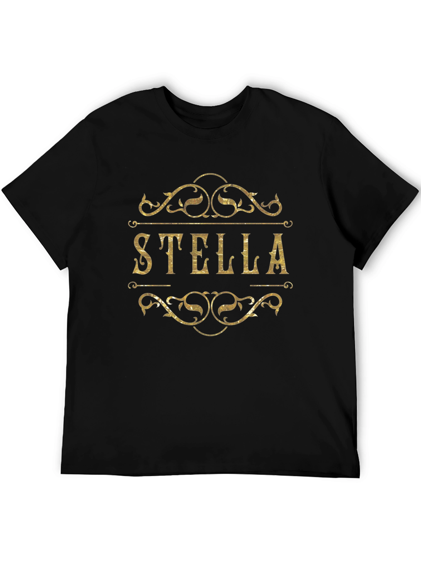 Black Stella Name Vintage Style Black T-Shirt view 5