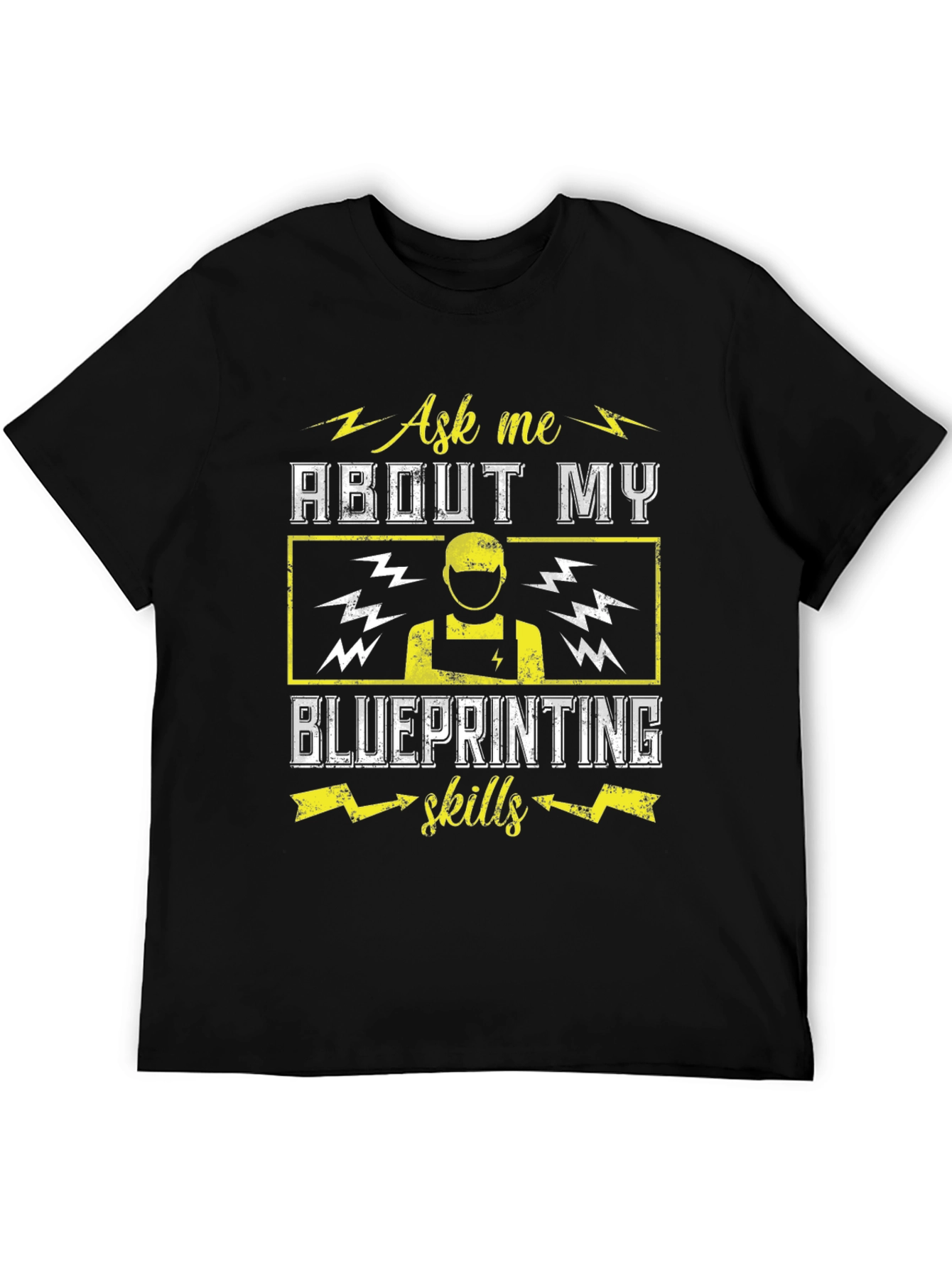 Black Blueprint Skills T-Shirt - Ask Me About My Skills Tee view 5