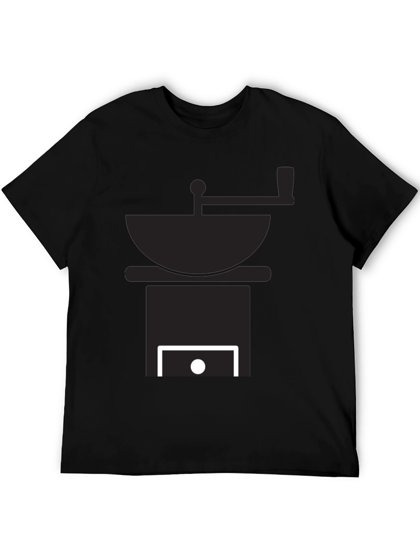 Black Coffee Grinder Graphic Tee - Black Cotton T-Shirt view 5