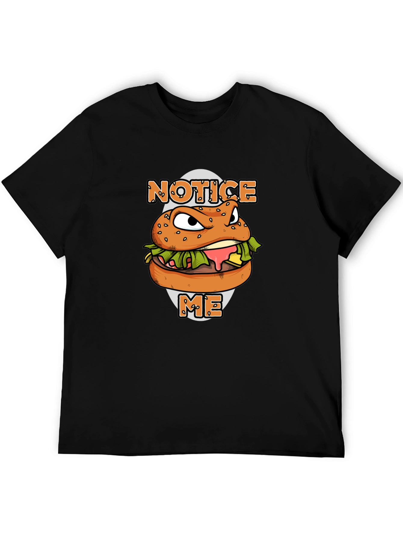 Black Notice Me Burger Graphic T-Shirt view 5