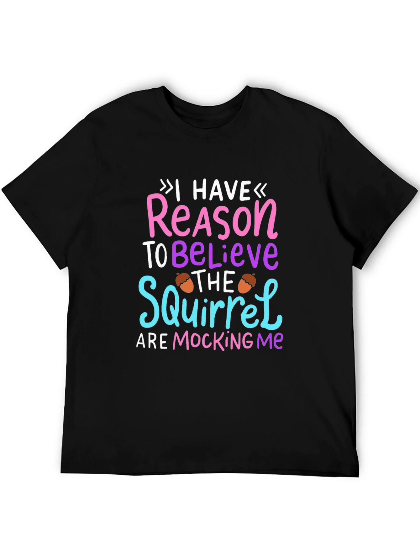 Black Squirrel Mocking Me Graphic Tee - Funny Novelty T-Shirt view 5