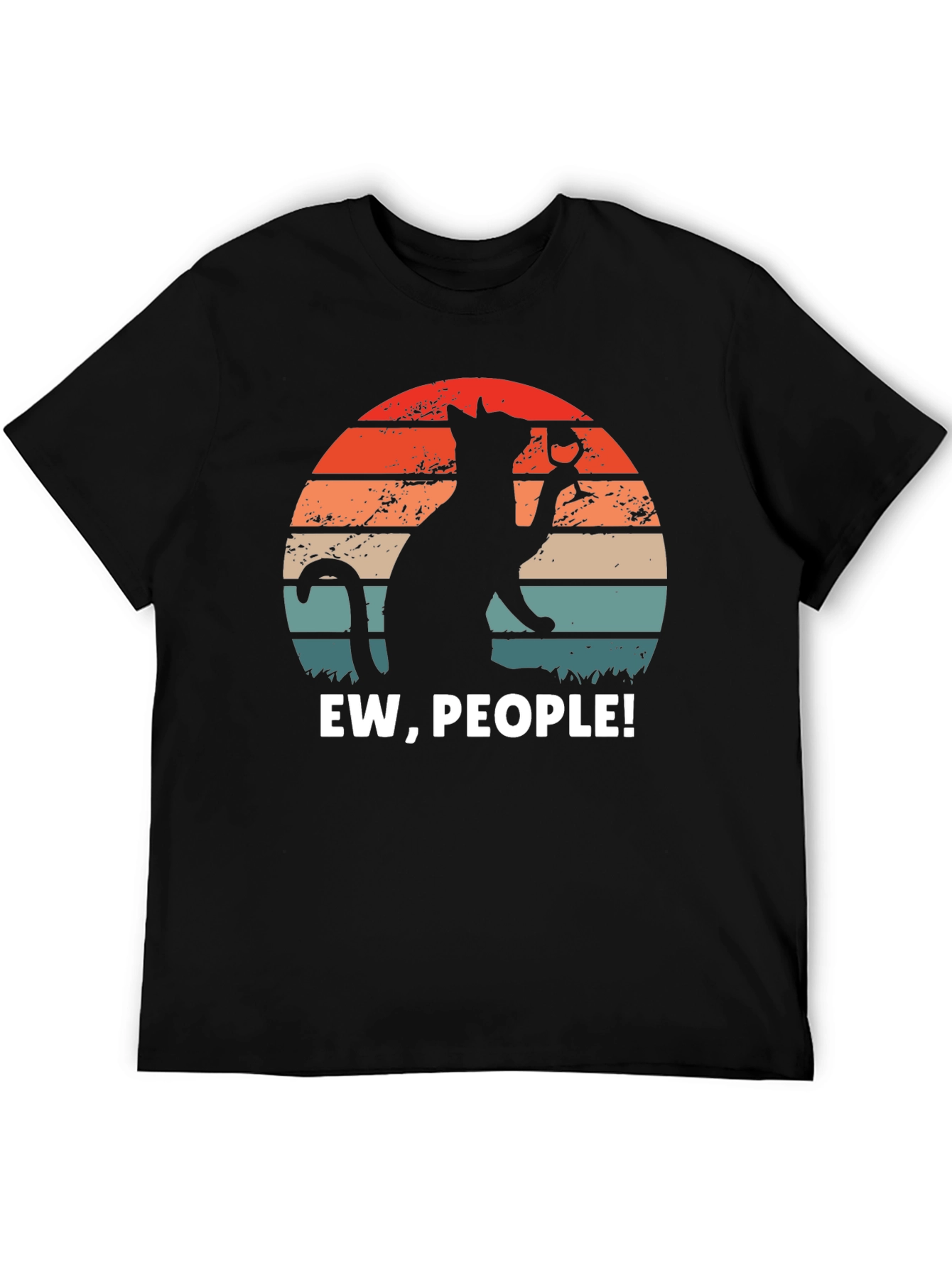 Black Ew People Cat Wine Graphic Tee view 5