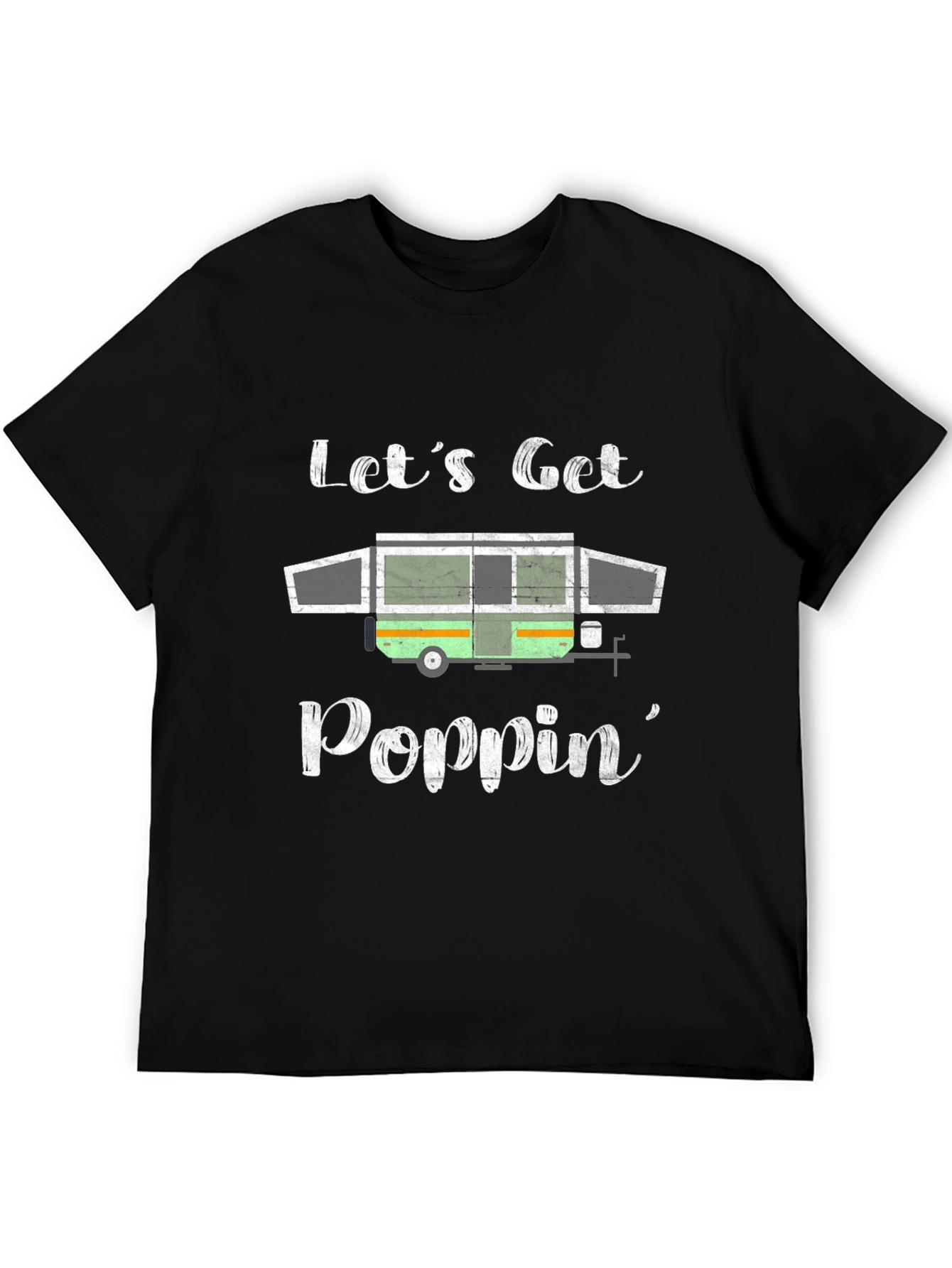 Black Let's Get Poppin' Camping T-Shirt view 5