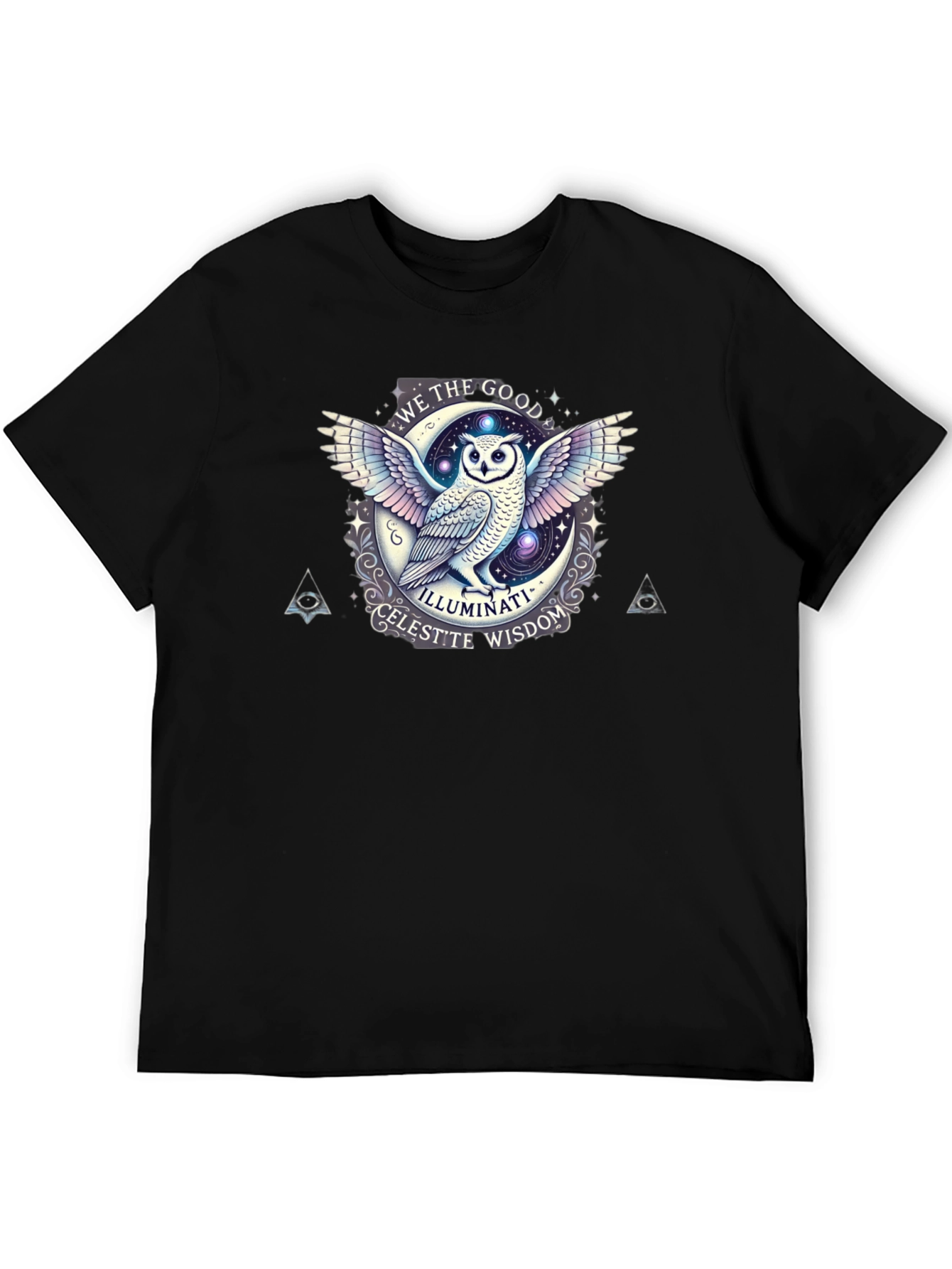 Black Illuminati Owl Graphic Tee - Celest'te Wisdom T-Shirt view 5