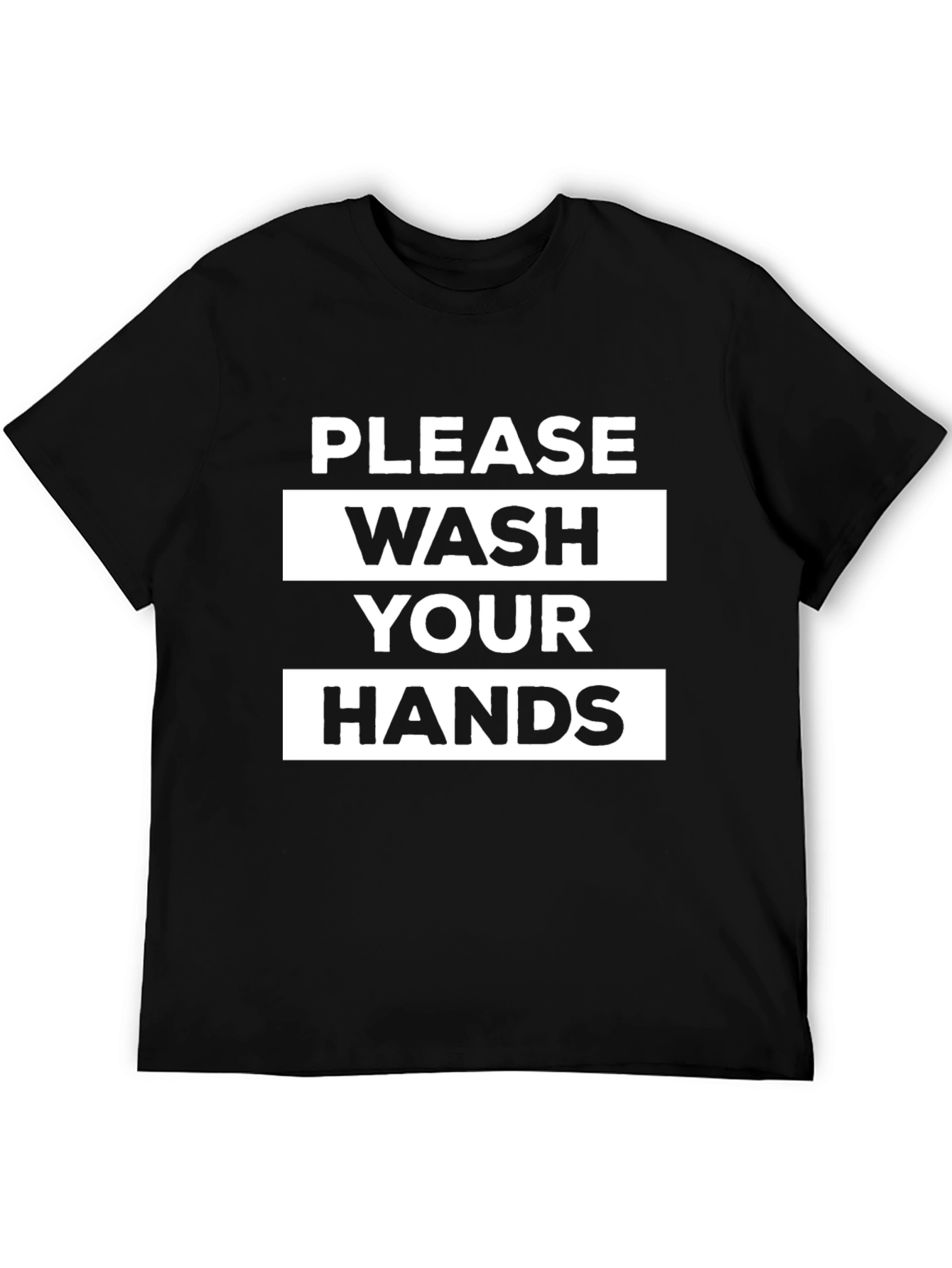 Black Please Wash Your Hands Graphic Tee view 5