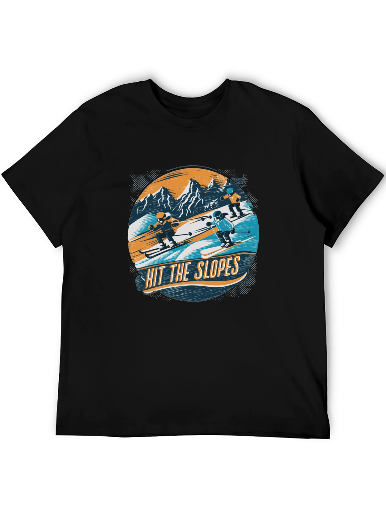 Hit the Slopes Graphic Tee - Black Cotton T-Shirt - 5