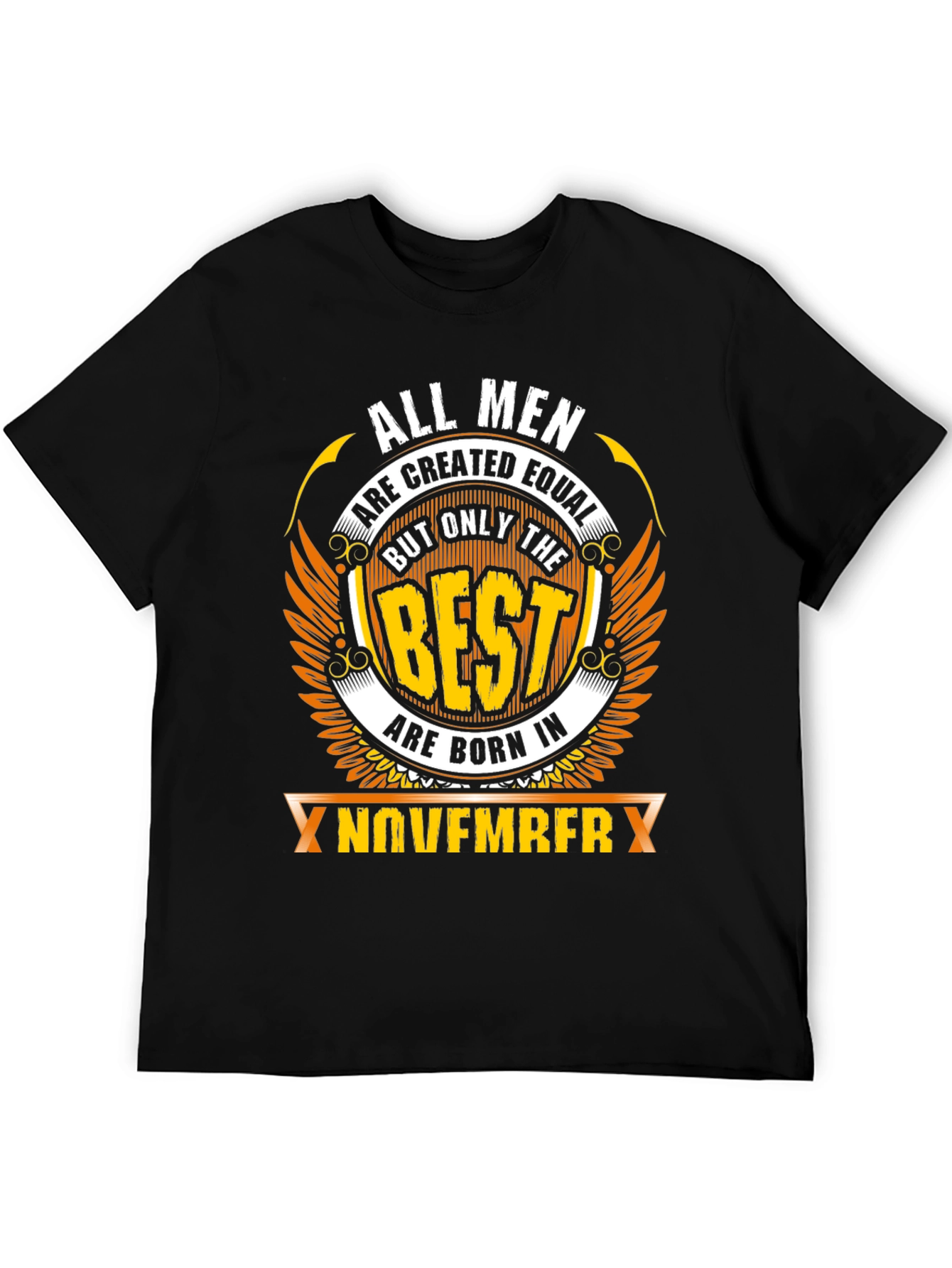 Black Best Men are Born in November T-Shirt view 5