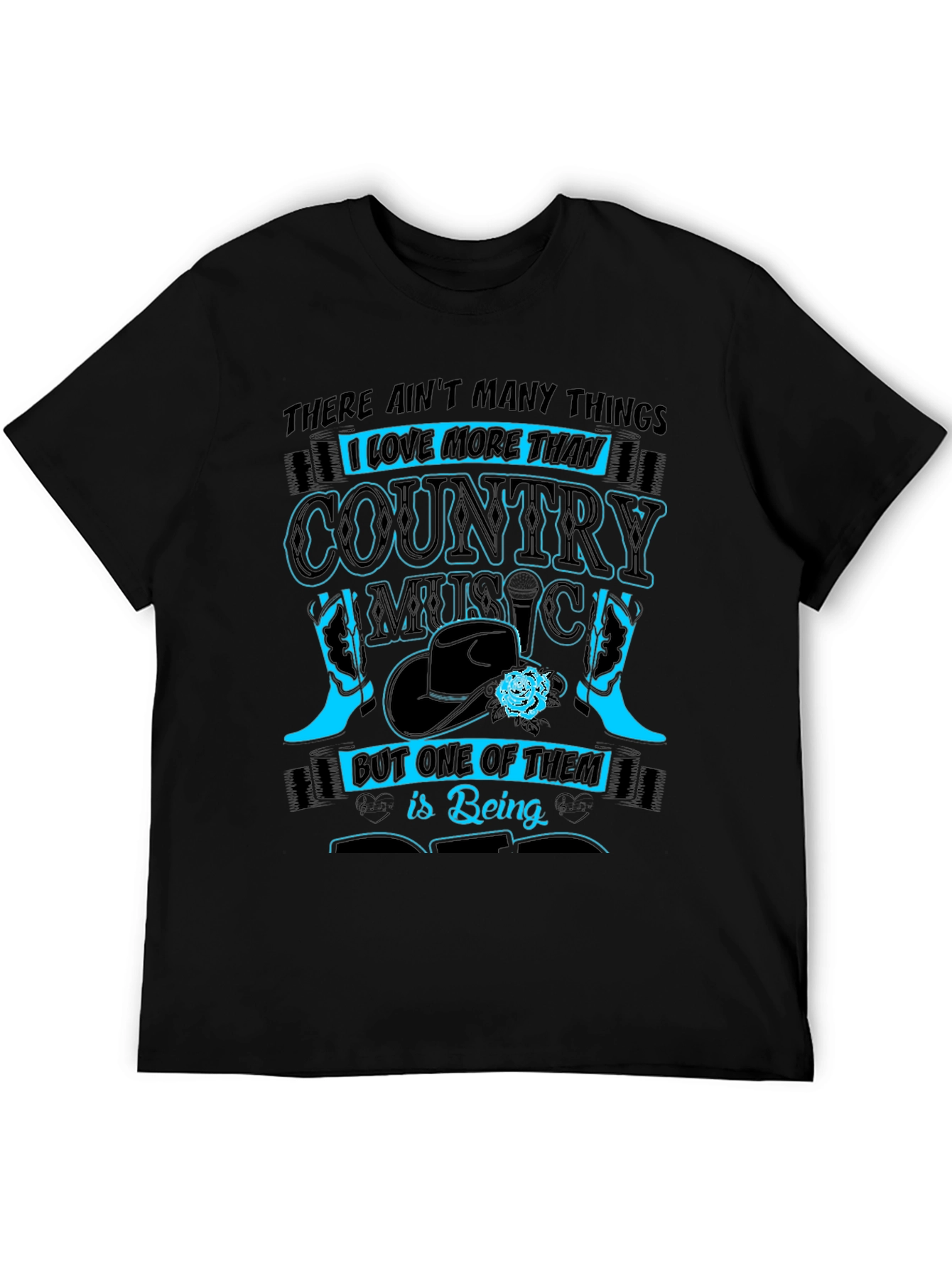 Black Country Music Lover Graphic T-Shirt view 5