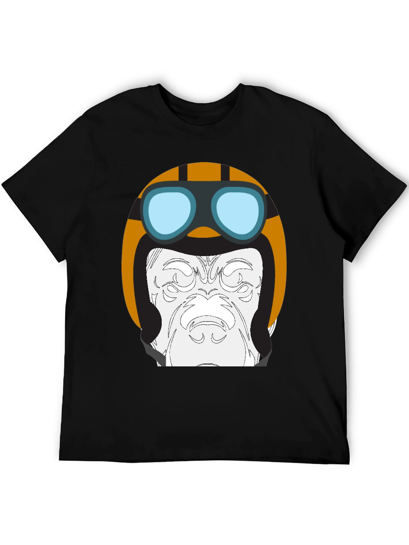 Black Cool Pilot Gorilla Graphic T-Shirt view 5