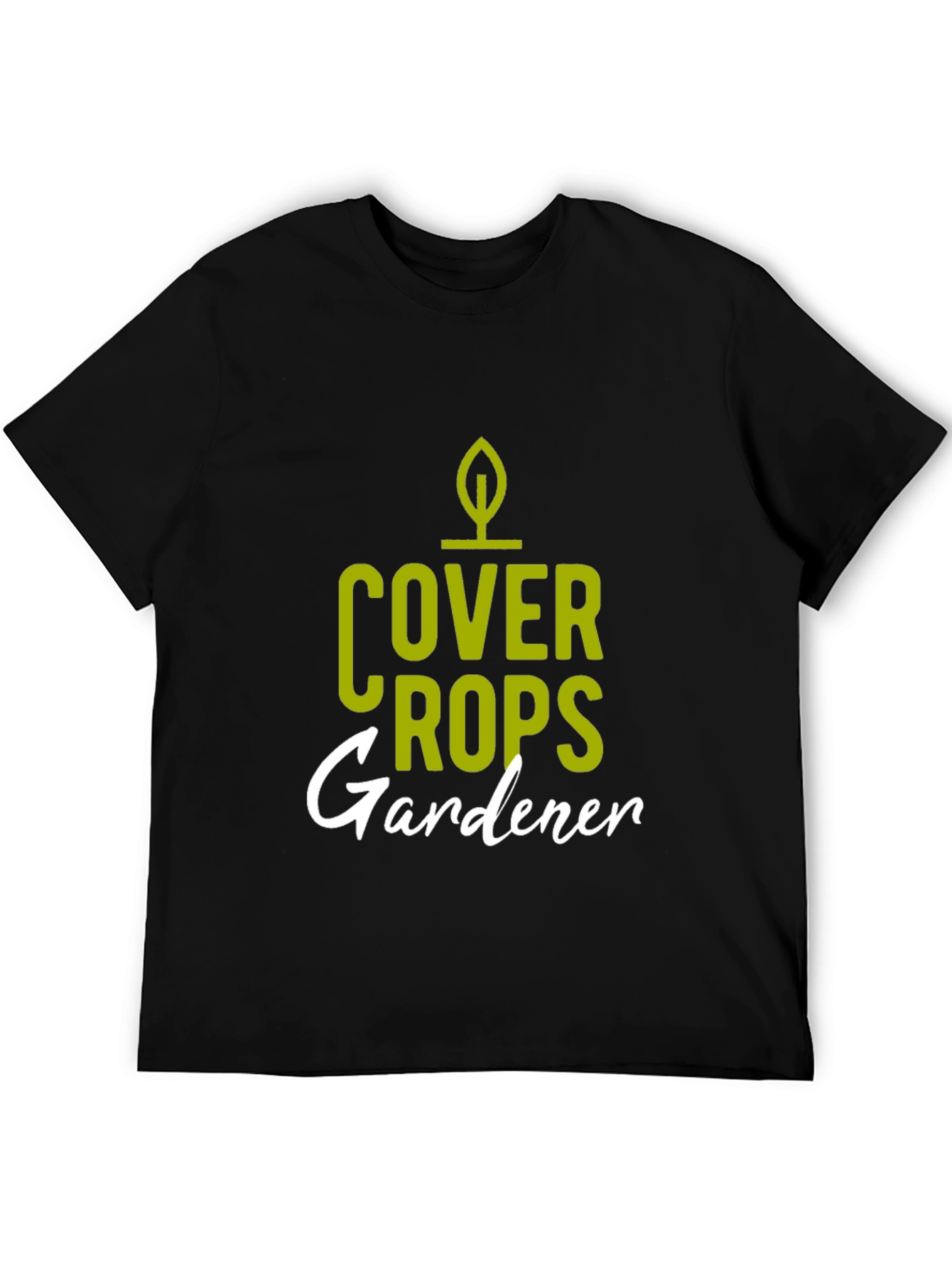 Black Cover Crops Gardener T-Shirt - Black Cotton Blend view 5