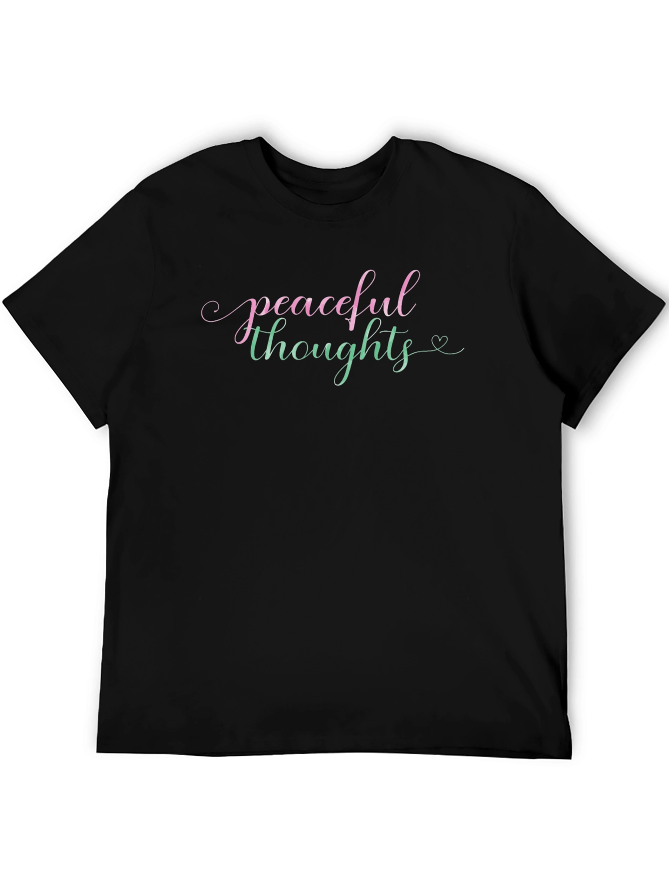 Black Peaceful Thoughts Graphic T-Shirt view 5