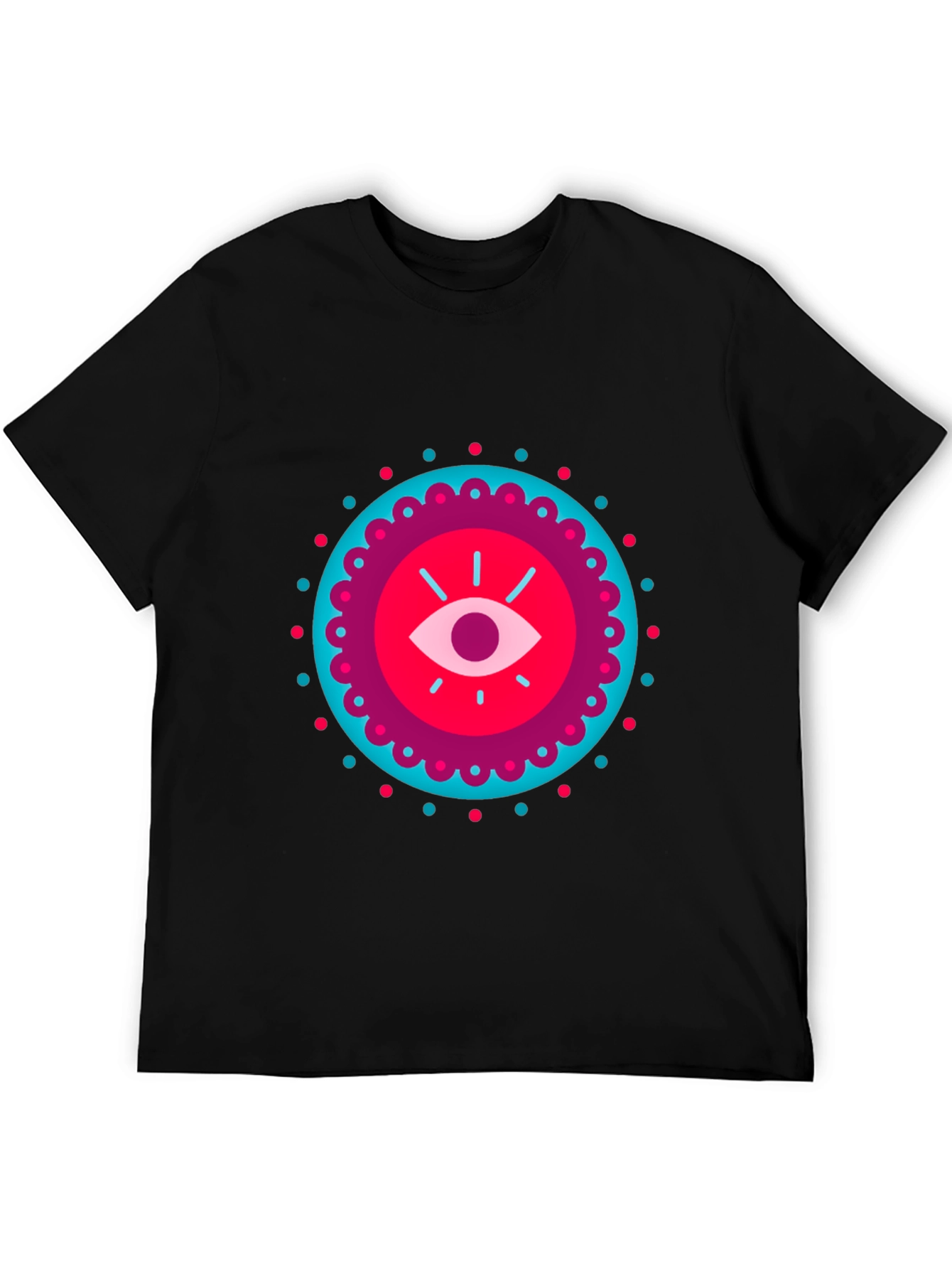 Black Mystic Eye Graphic Black T-Shirt view 5