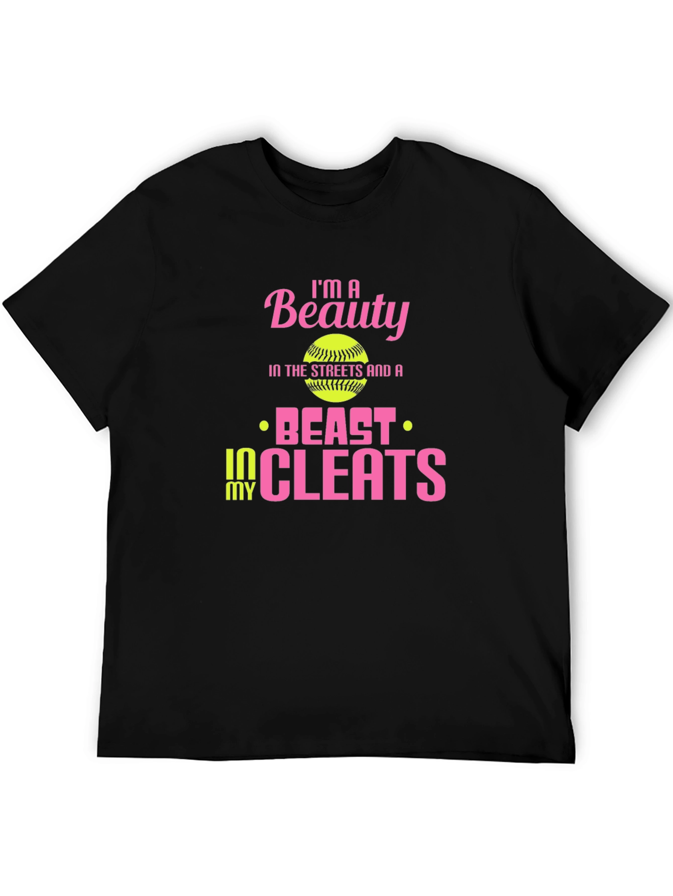 Black Beauty and Beast Softball T-Shirt view 5
