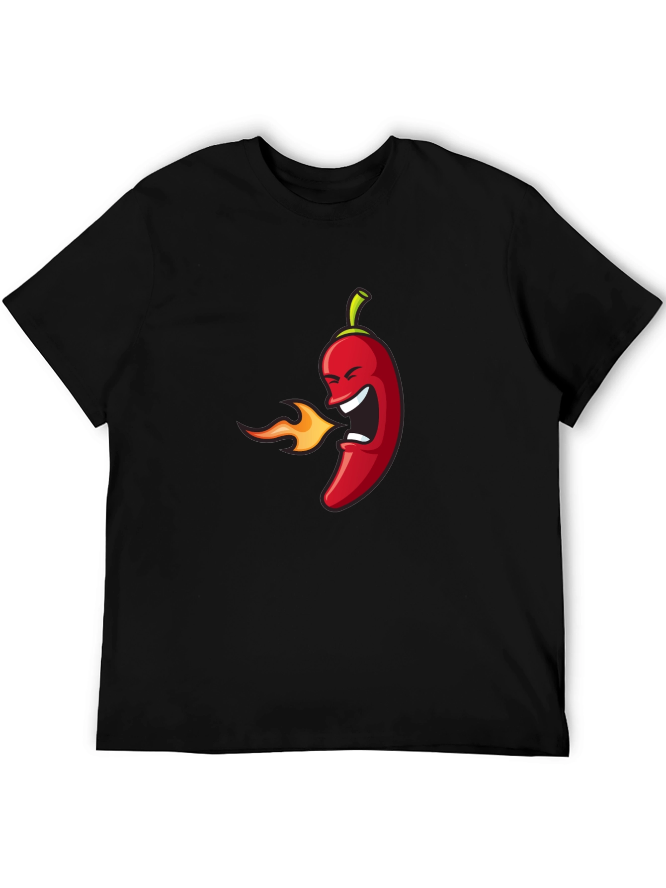 Black Spicy Chili Pepper Graphic T-Shirt - Black view 5
