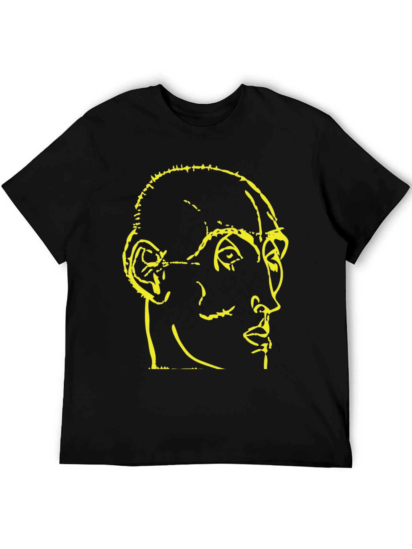Black Abstract Face Graphic Black T-Shirt view 5