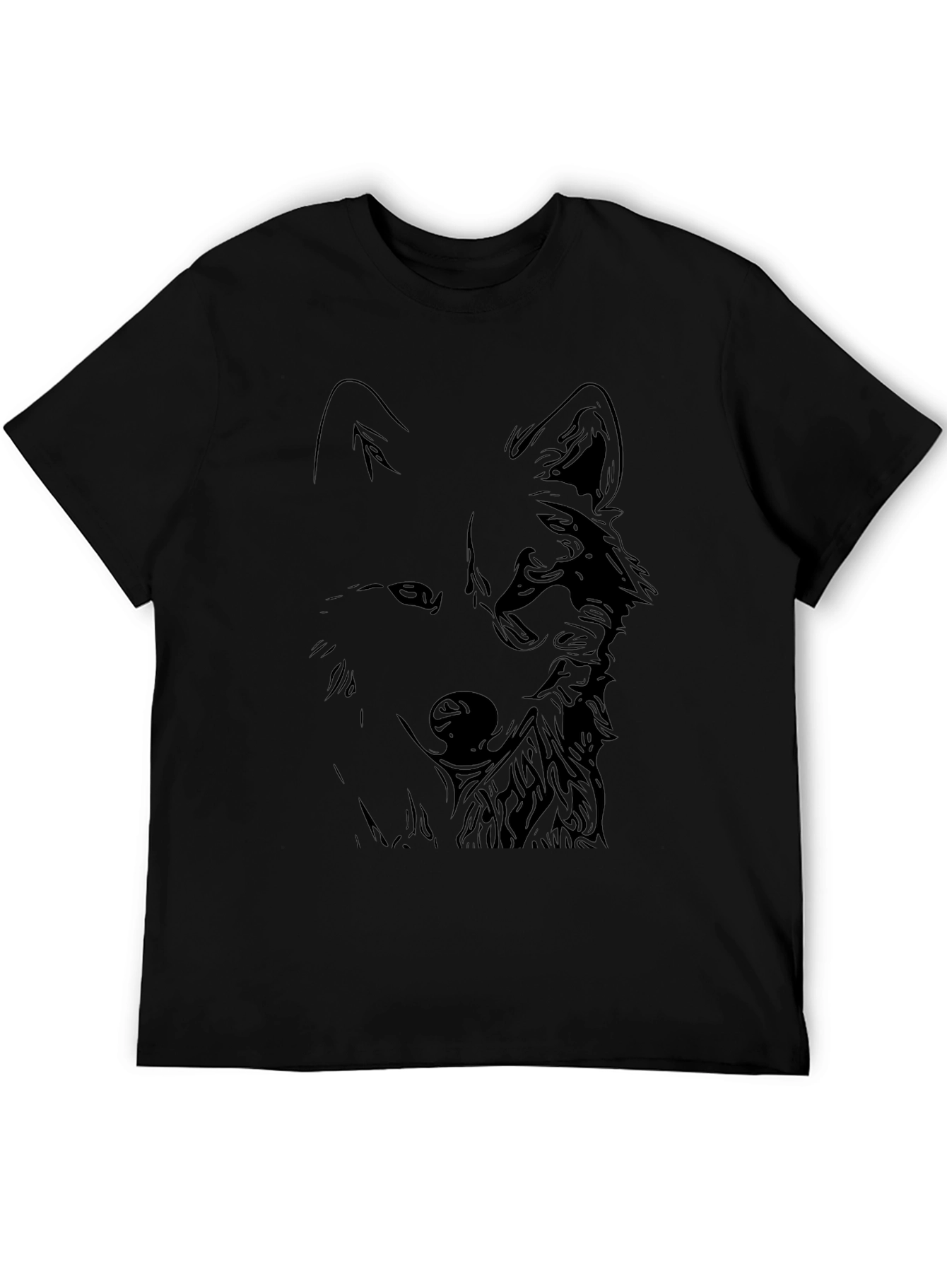 Black Black Wolf Graphic Tee - Stylish Men's T-Shirt view 5