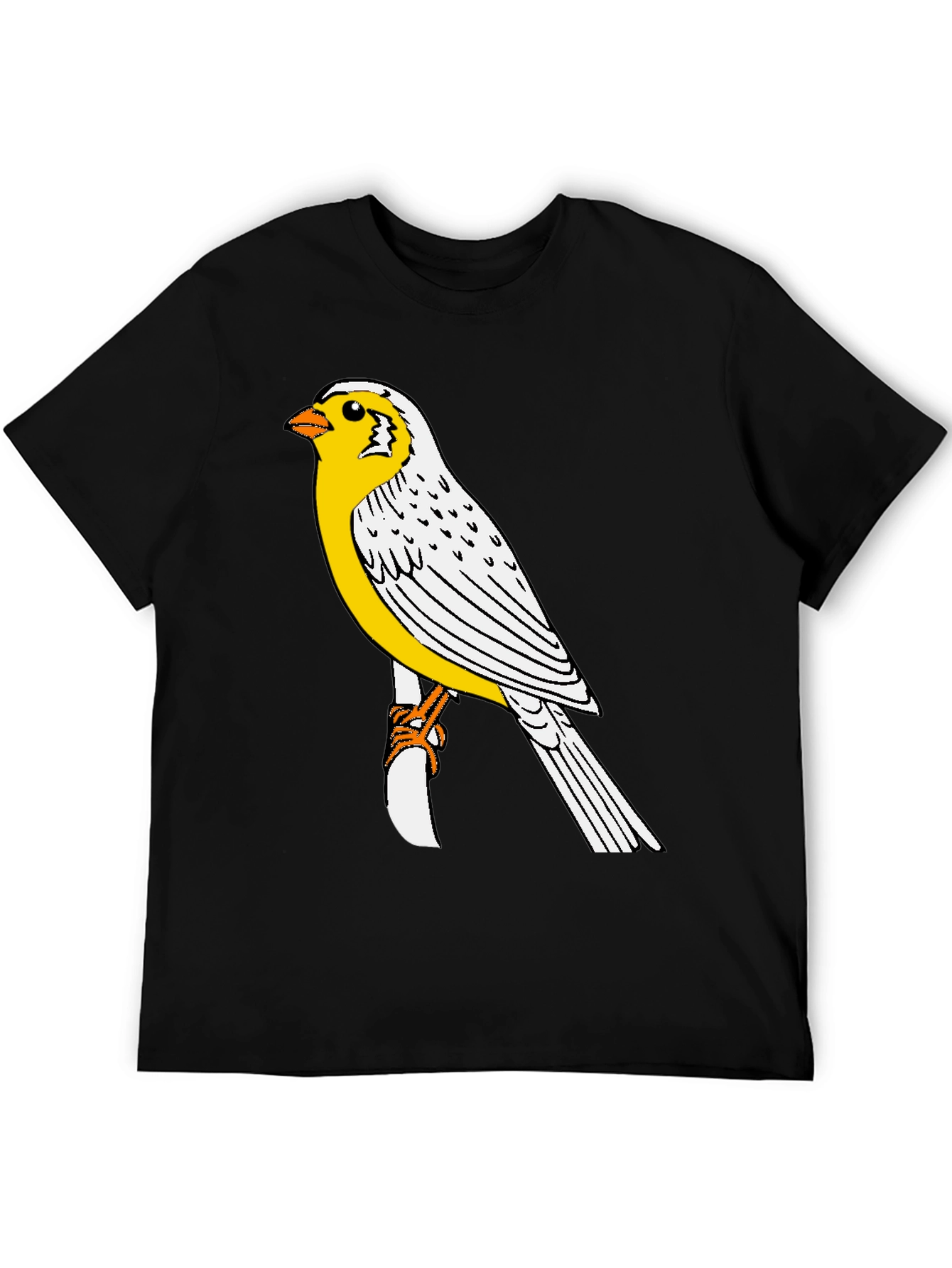 Black Canary Bird Graphic T-Shirt - Black Casual Tee view 5