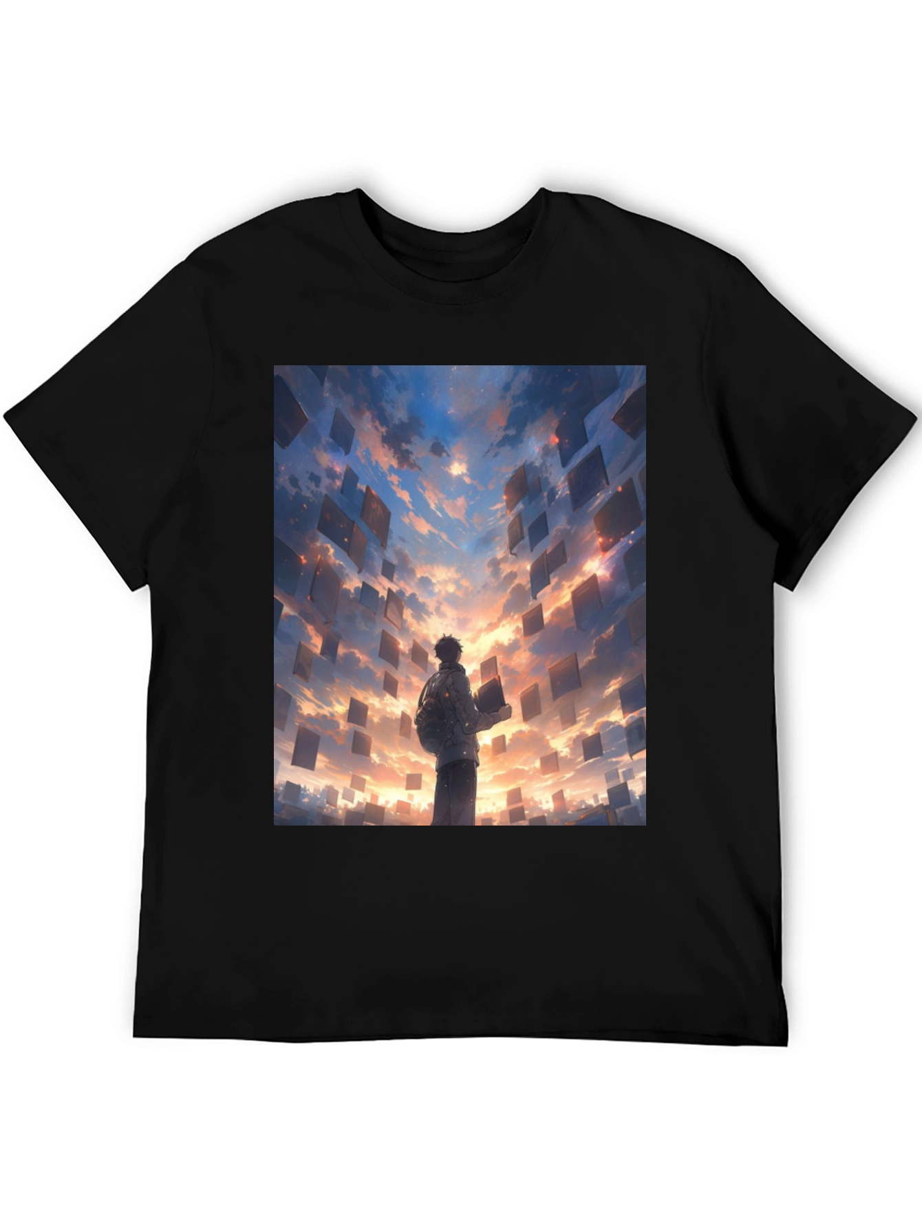 Black Surreal Sky Books Graphic Tee view 5