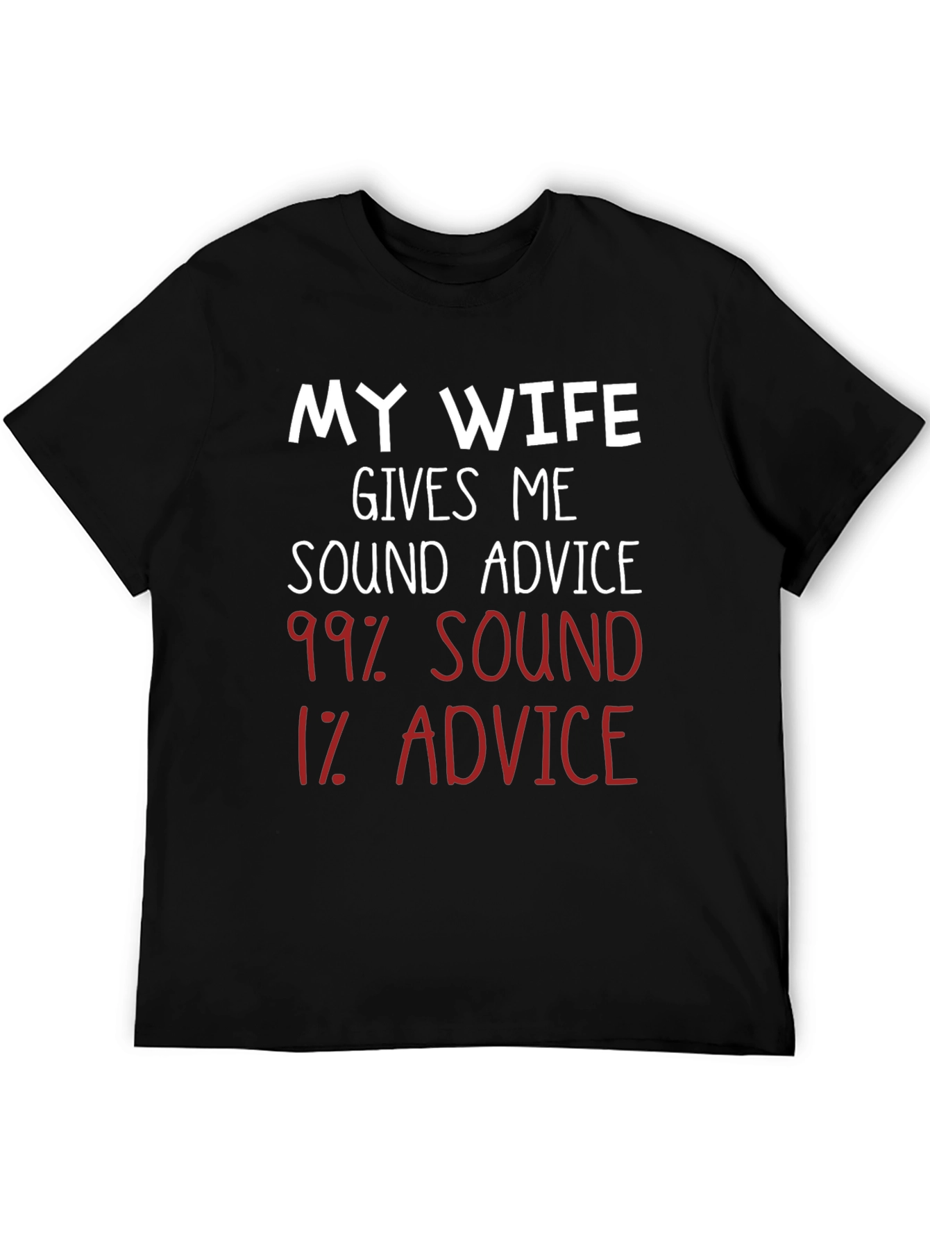 Black Humorous 'My Wife' Advice Graphic T-Shirt view 5