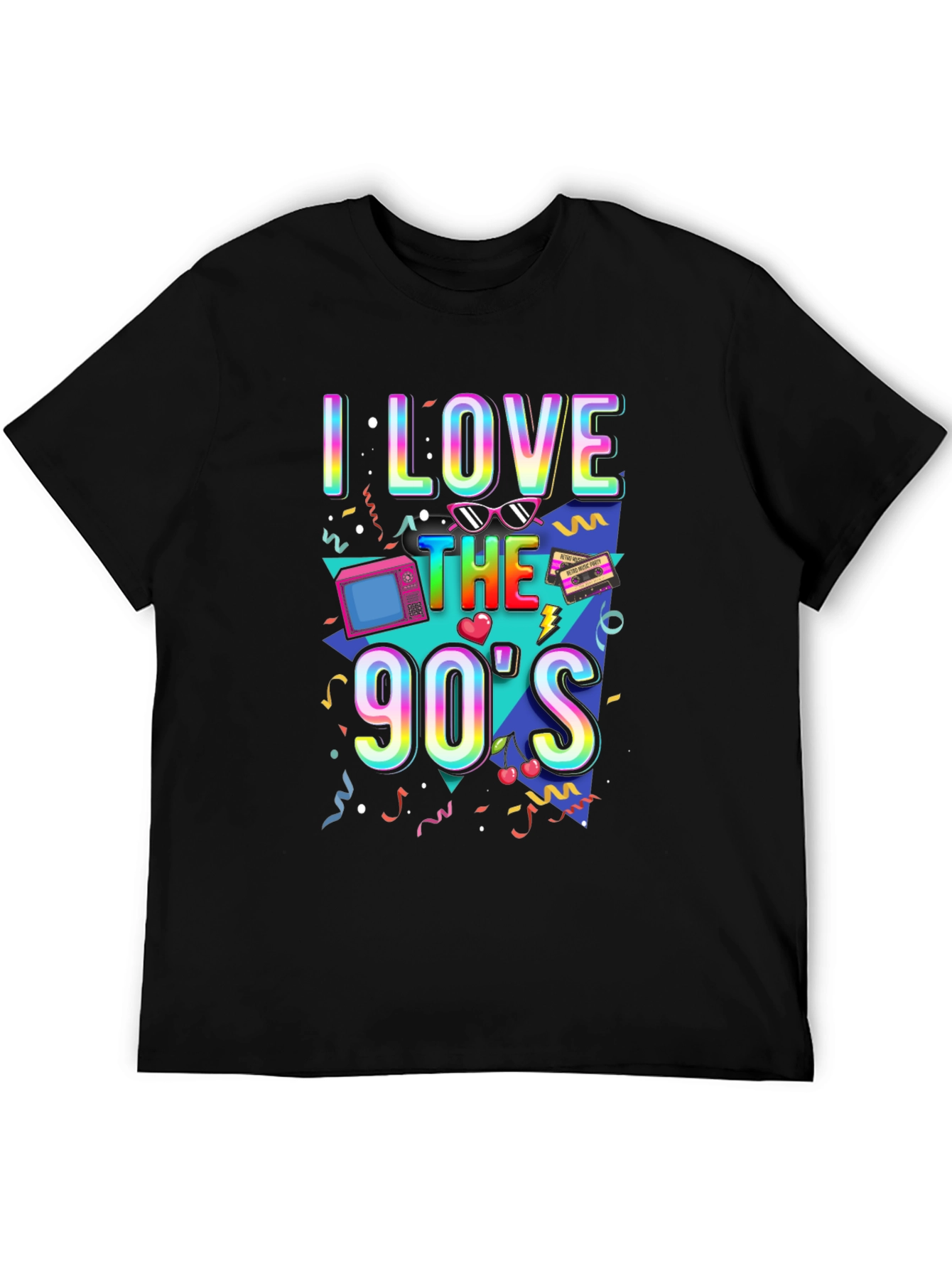 Black I Love The 90's T-Shirt view 5