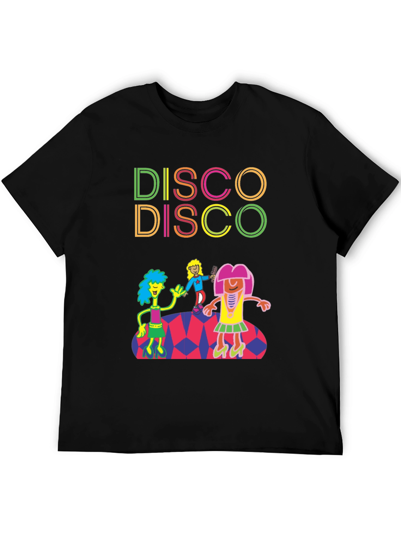Black Retro Disco T-Shirt - Dance Party Tee view 5