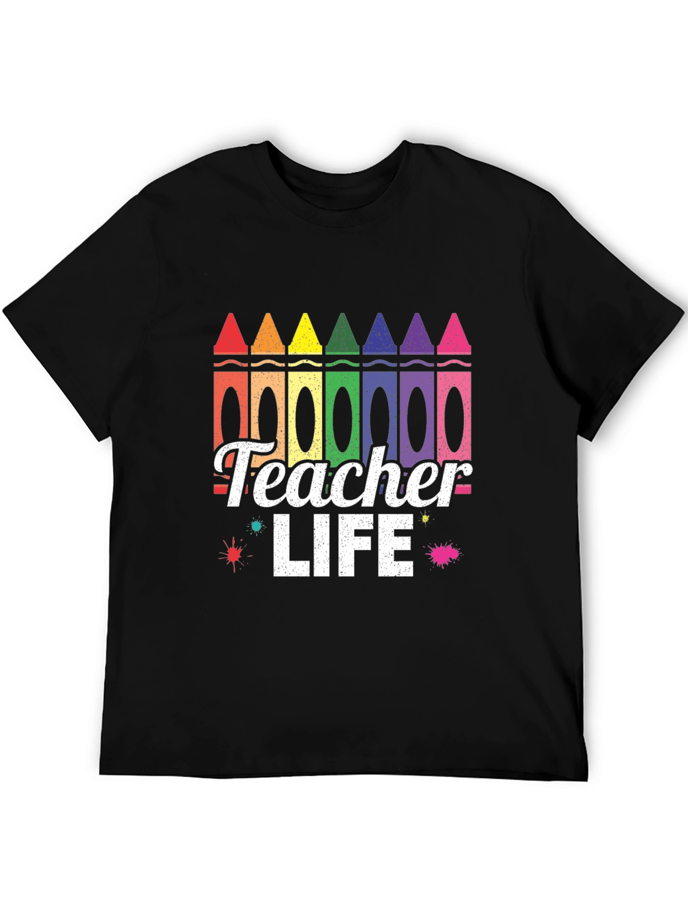 Black Teacher Life Crayon T-Shirt view 5